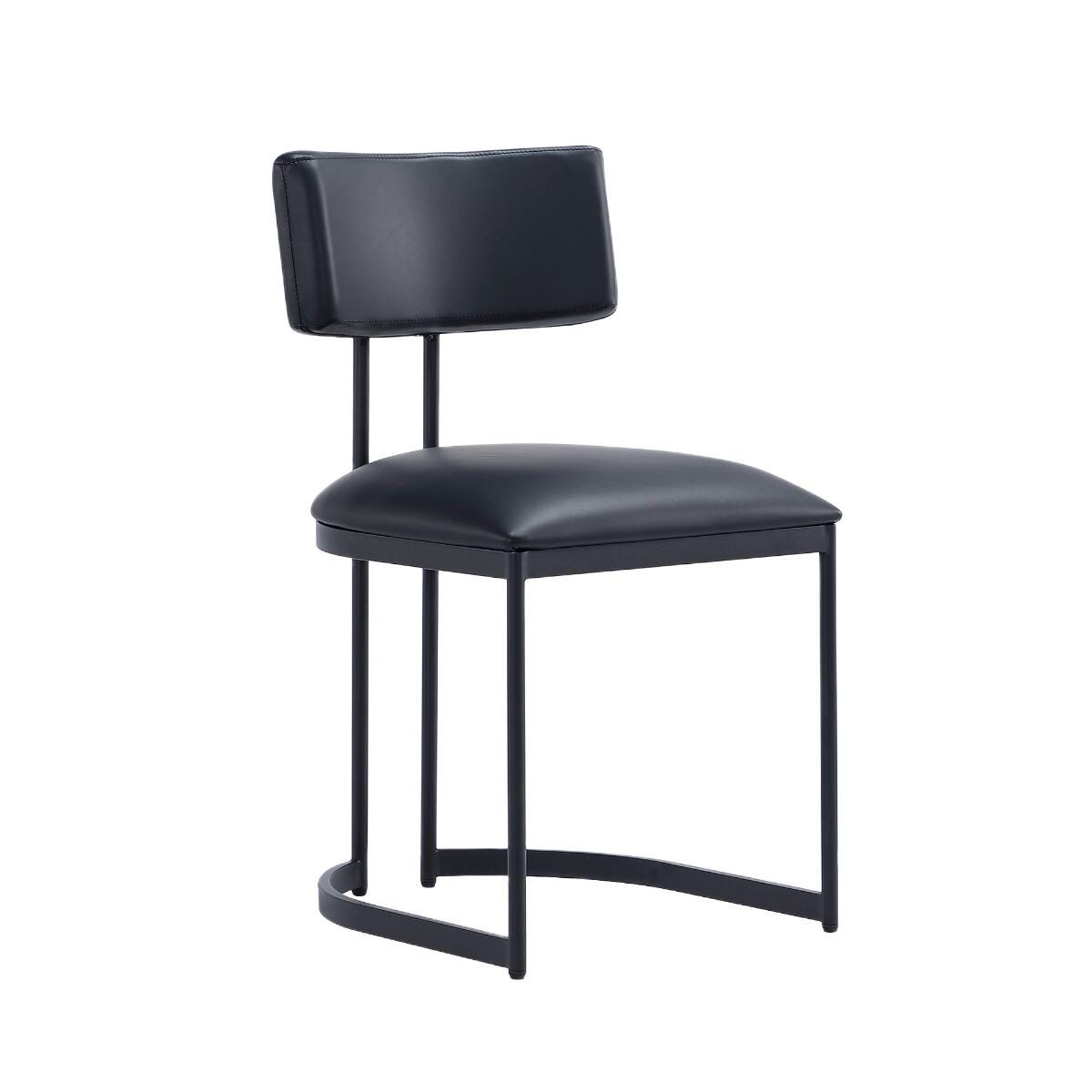 Manhattan Comfort Juno Side Chair (Set of 2), Black, large