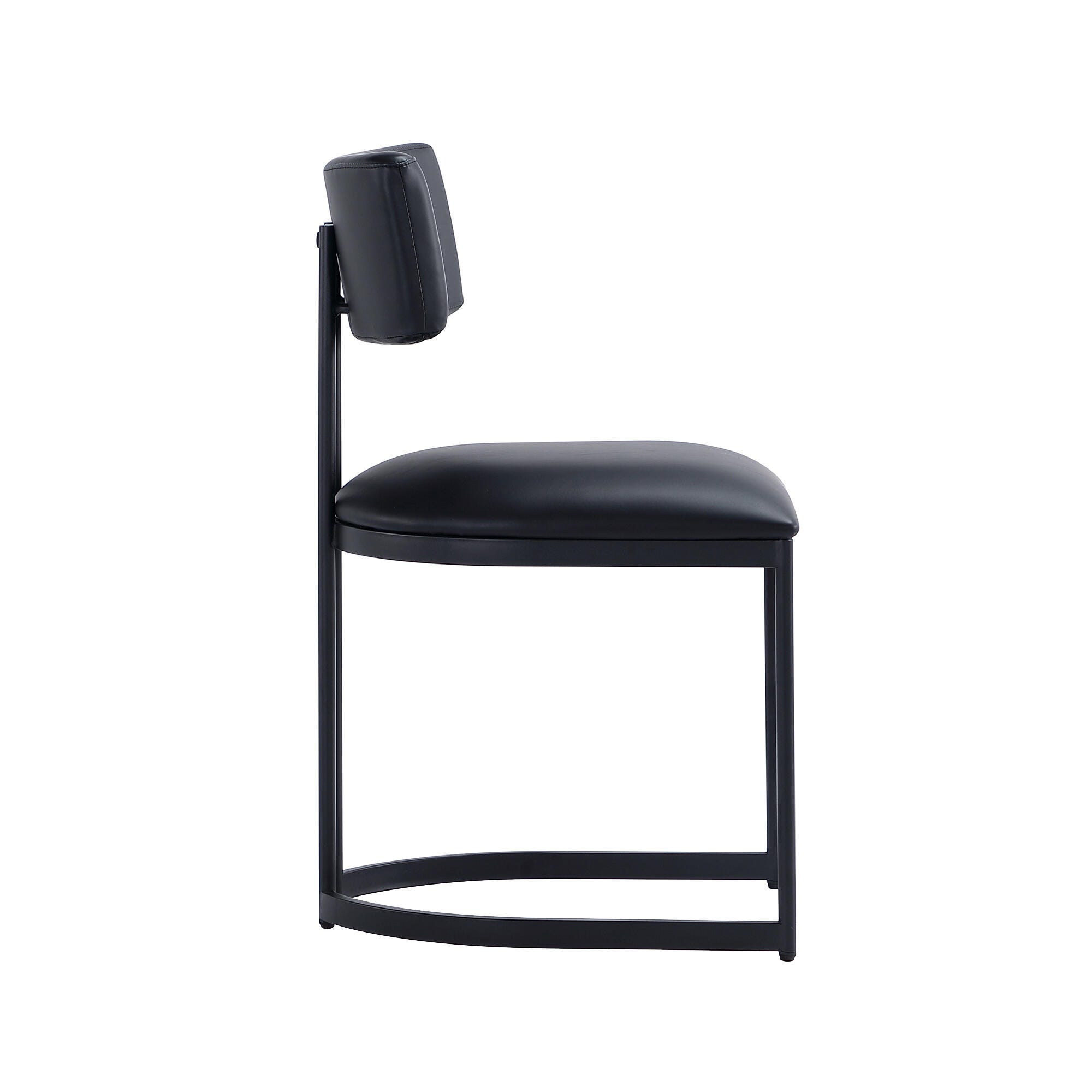 Manhattan Comfort Juno Side Chair (Set of 2), Black, large