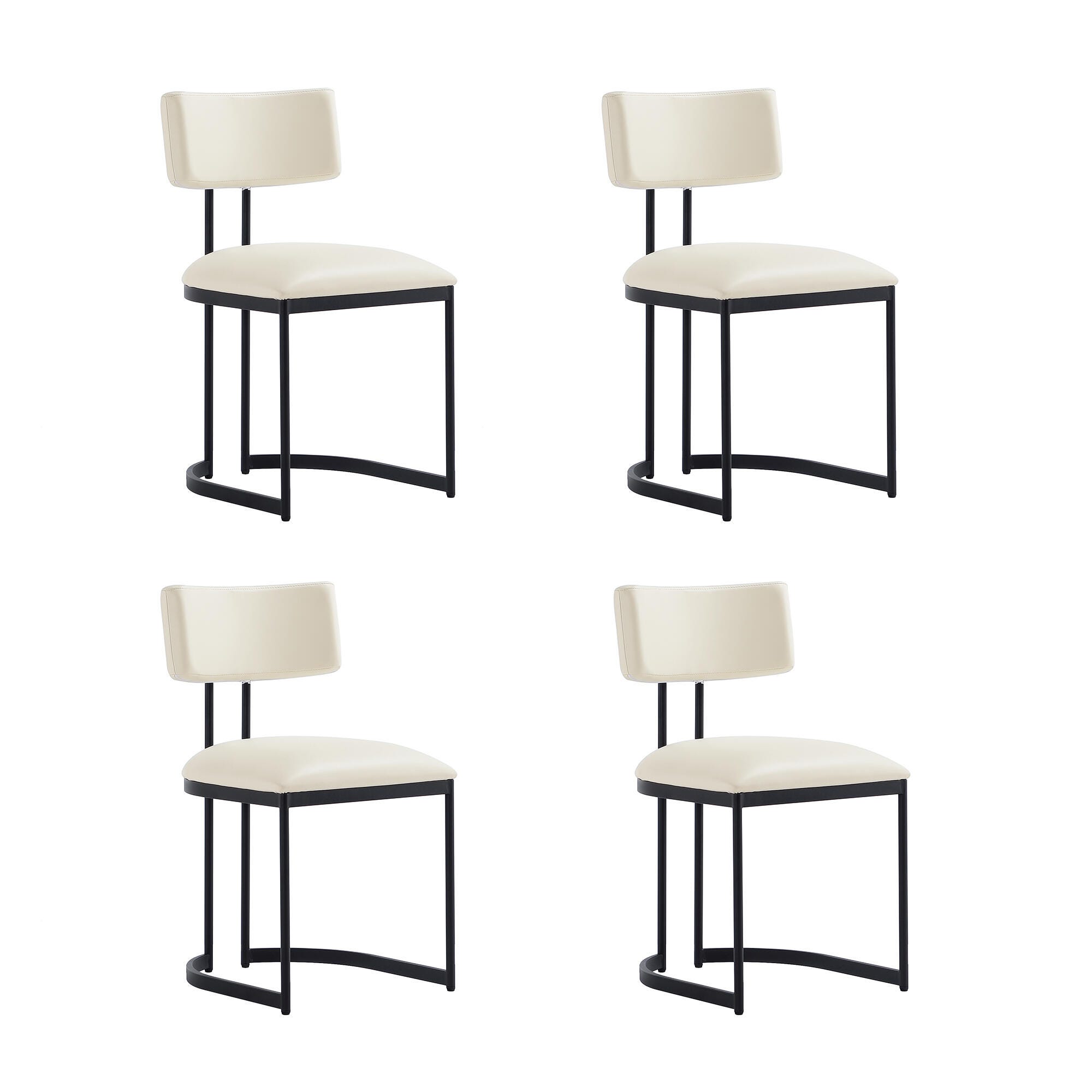 Manhattan Comfort Juno Side Chair (Set of 2), Cream, large