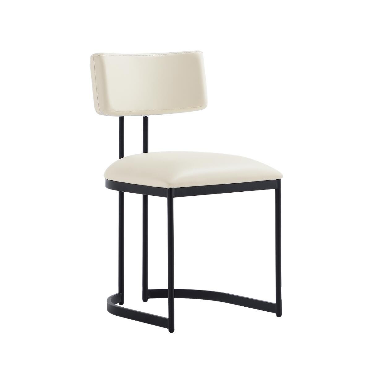 Manhattan Comfort Juno Side Chair (Set of 2), Cream, large