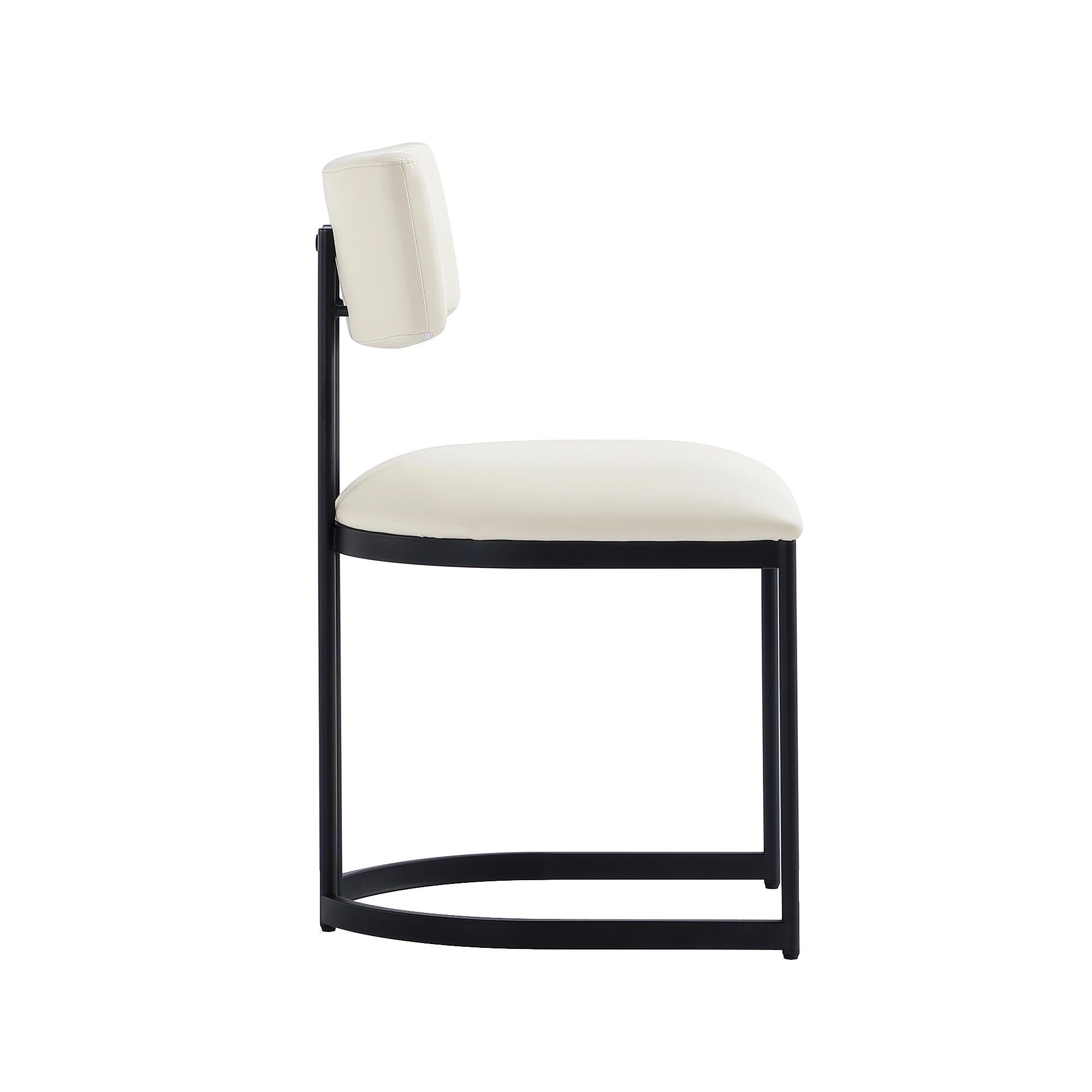 Manhattan Comfort Juno Side Chair (Set of 2), Cream, large