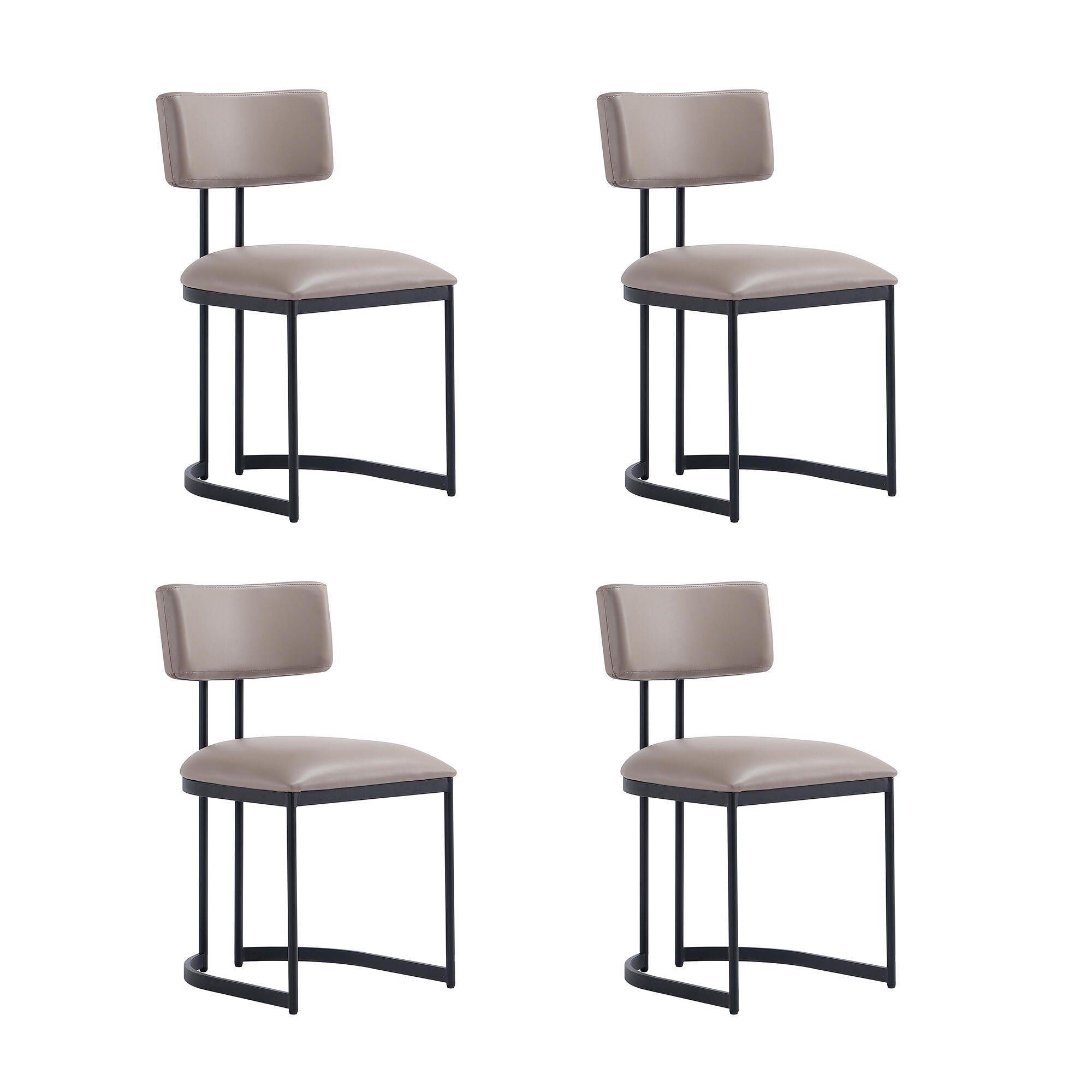 Manhattan Comfort Juno Side Chair (Set of 2), Taupe, large