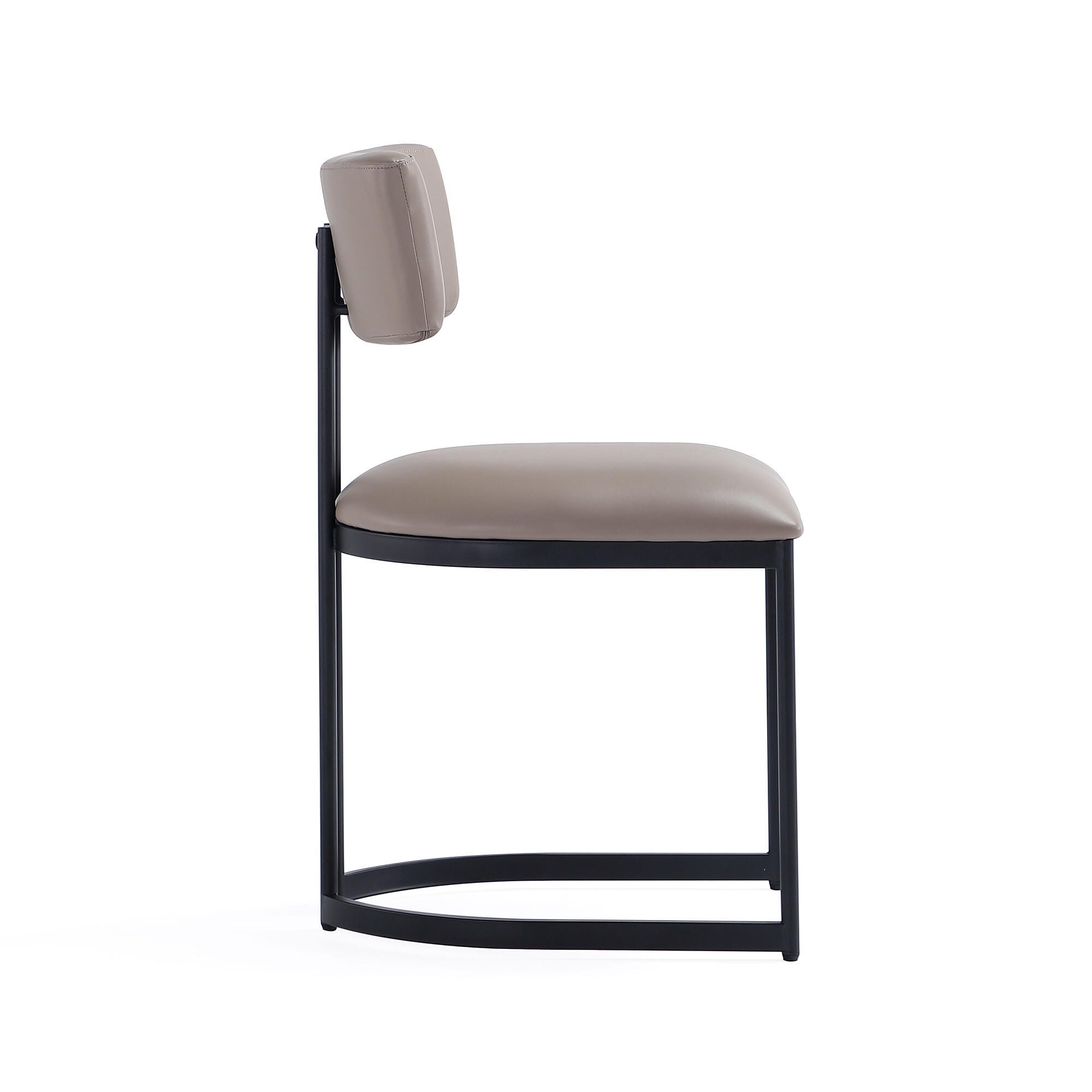 Manhattan Comfort Juno Side Chair (Set of 2), Taupe, large