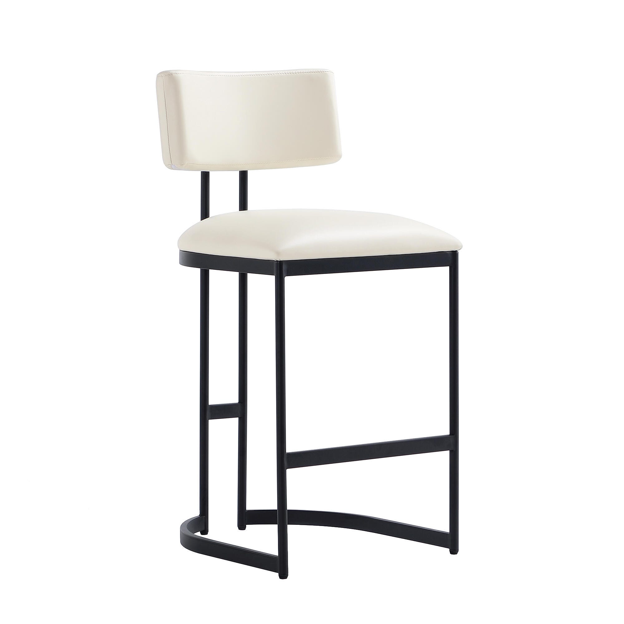 Manhattan Comfort Juno Counter Height Bar Stool, Ivory, large