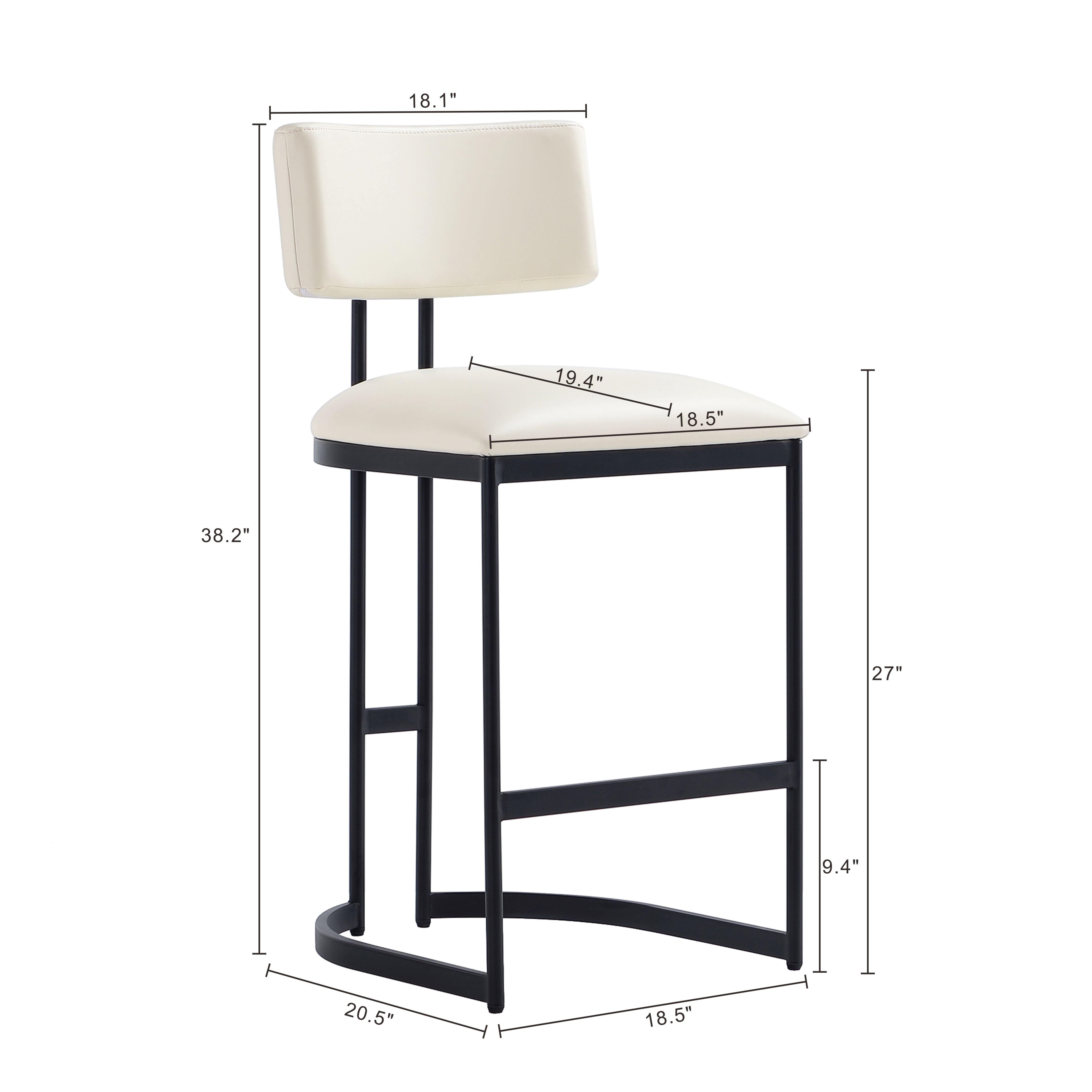 Manhattan Comfort Juno Counter Height Bar Stool, Ivory, large