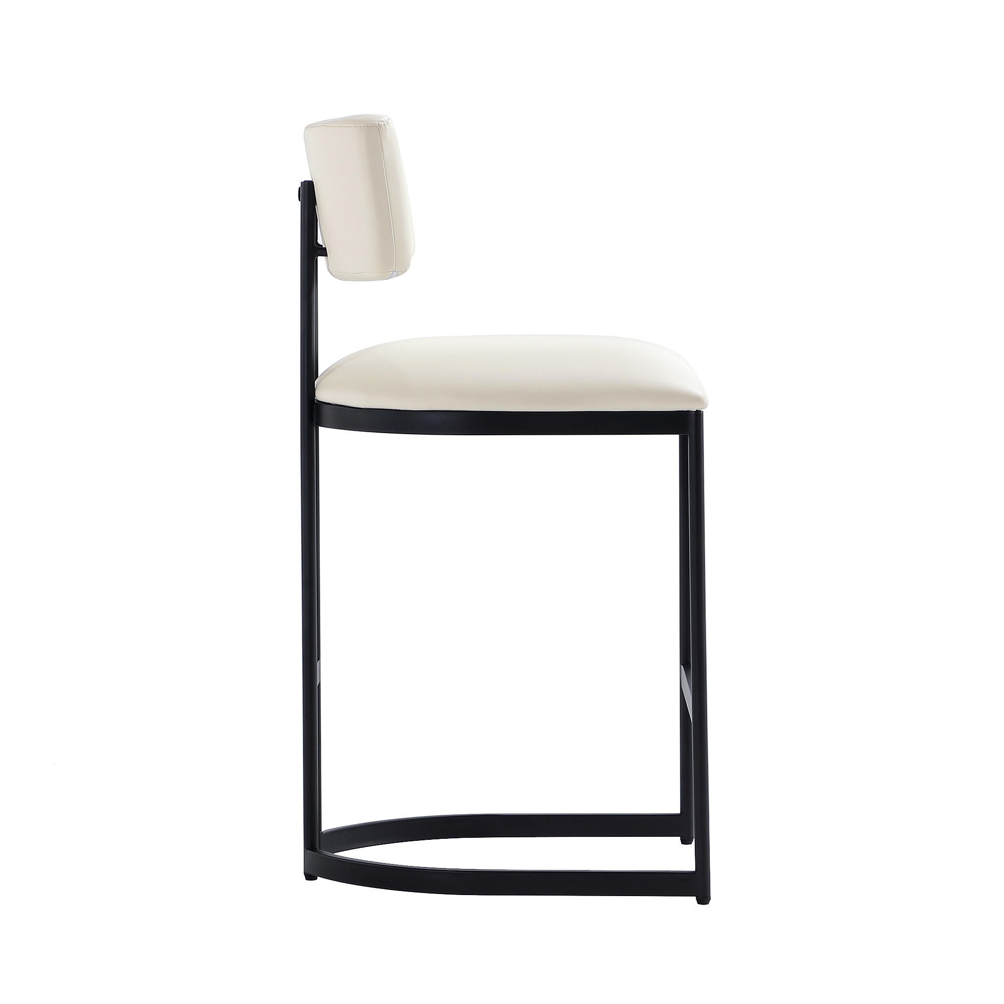 Manhattan Comfort Juno Counter Height Bar Stool, Ivory, large