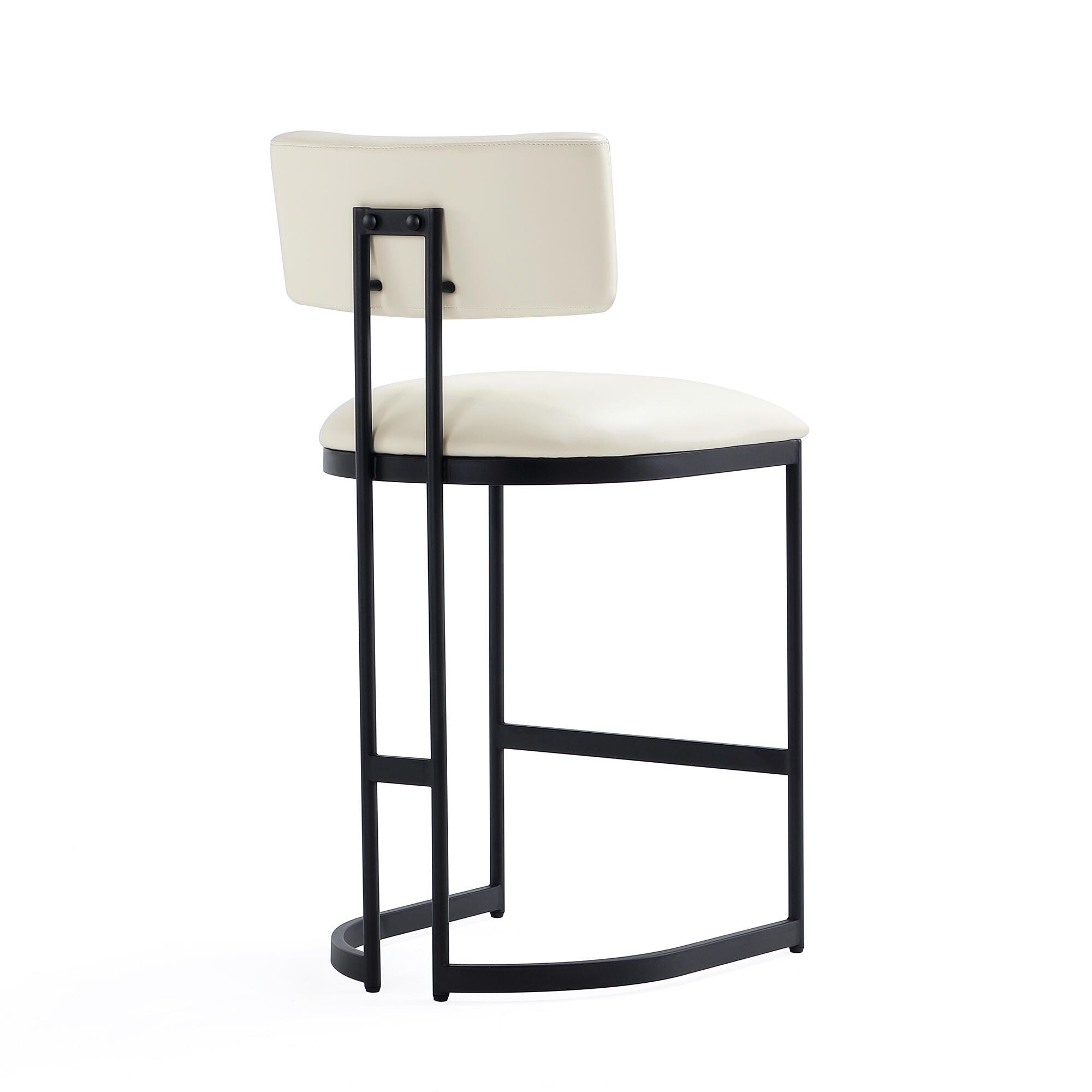 Manhattan Comfort Juno Counter Height Bar Stool, Ivory, large