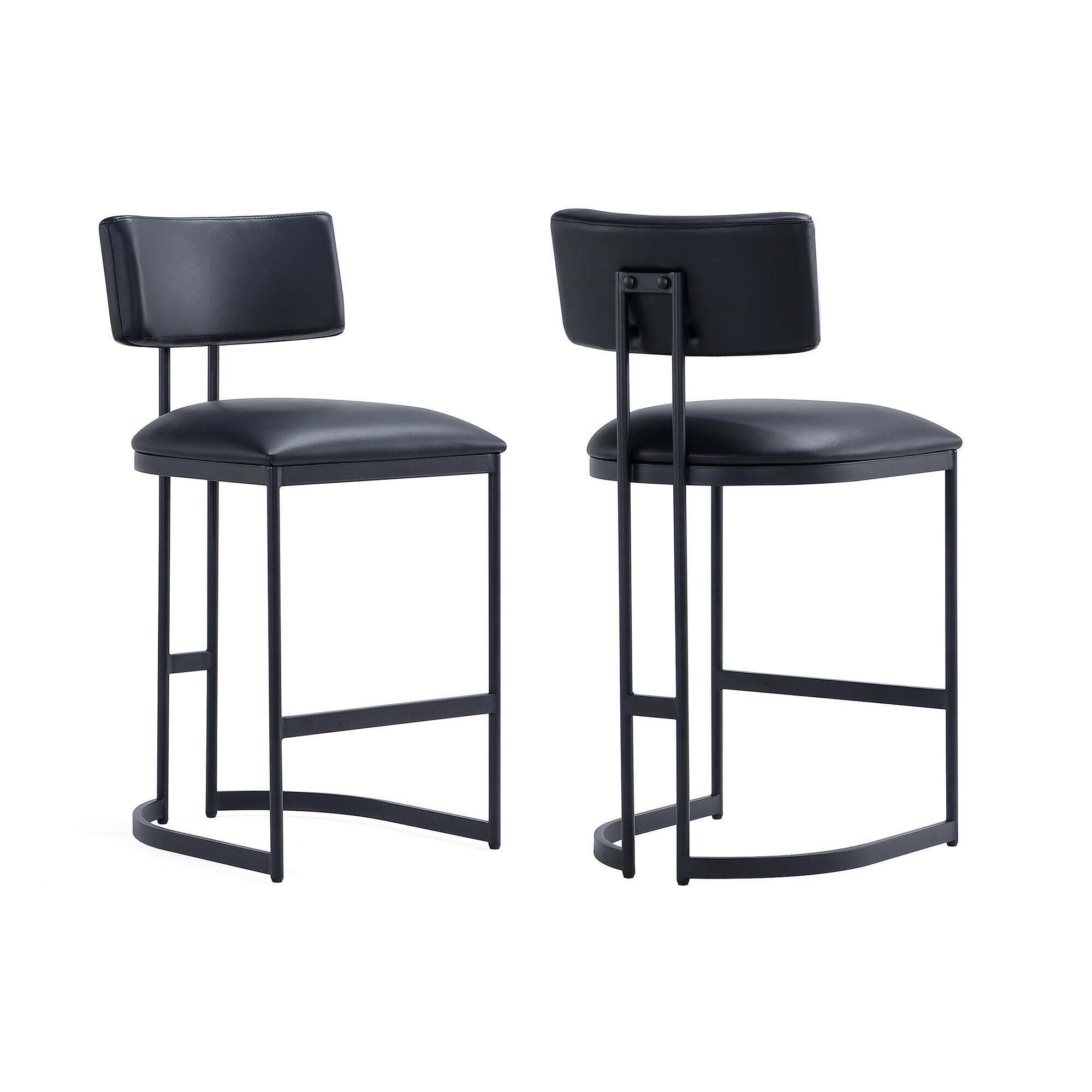 Manhattan Comfort Juno Counter Height Bar Stool, Black, large