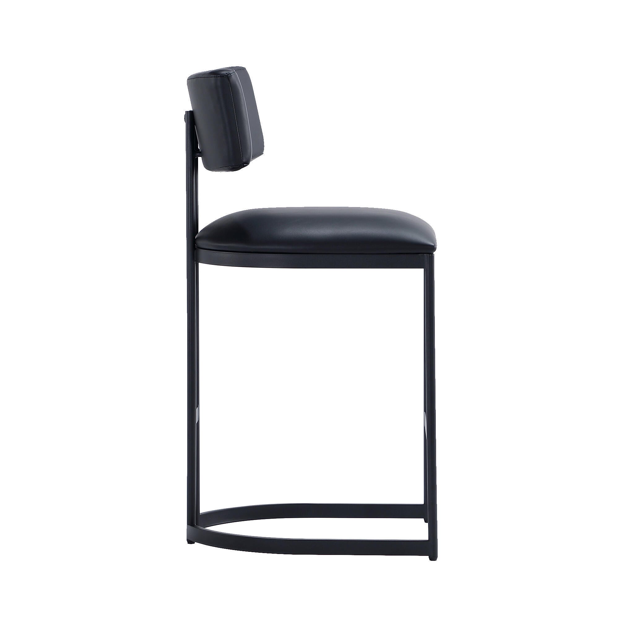 Manhattan Comfort Juno Counter Height Bar Stool, Black, large
