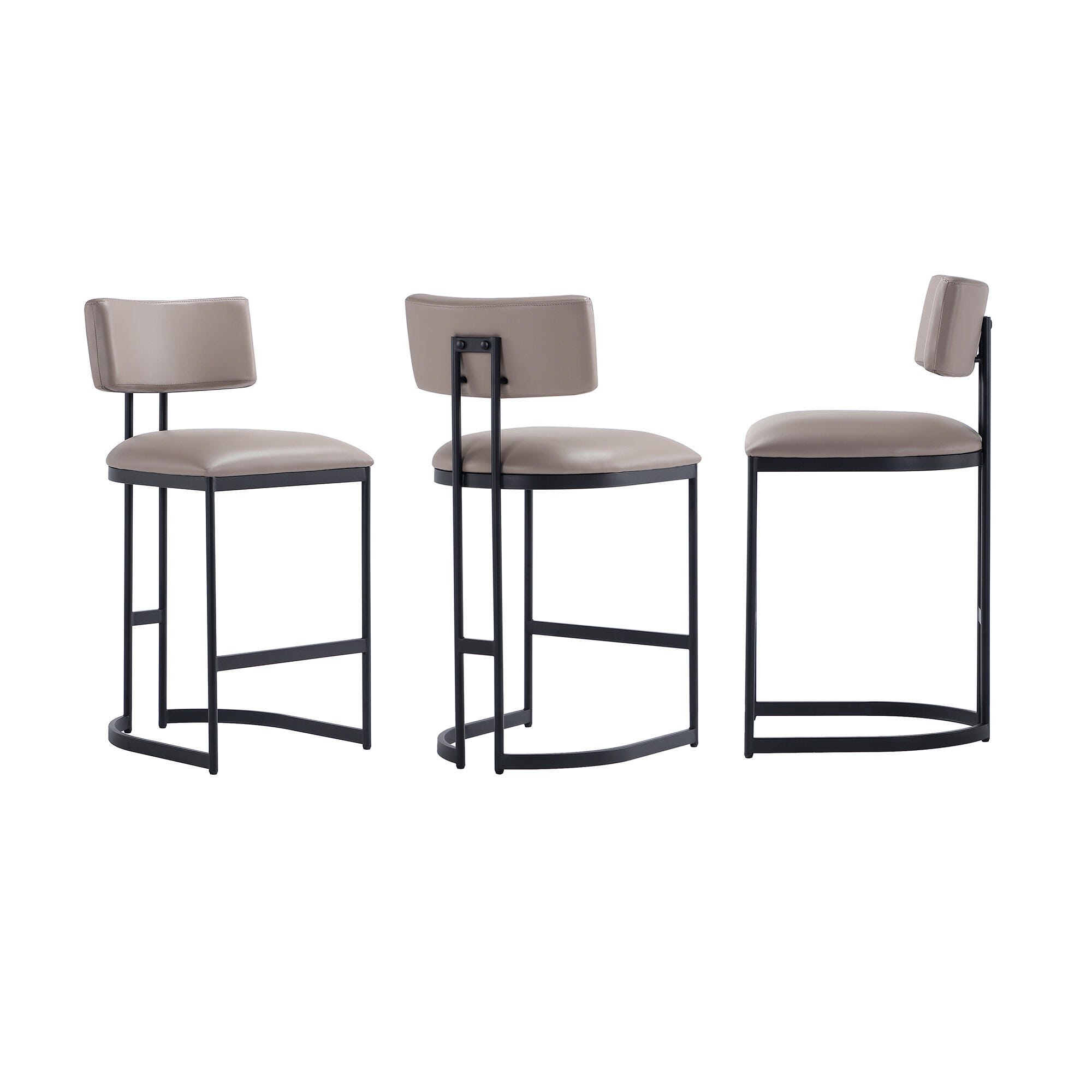 Manhattan Comfort Juno Counter Height Bar Stool, Taupe, large