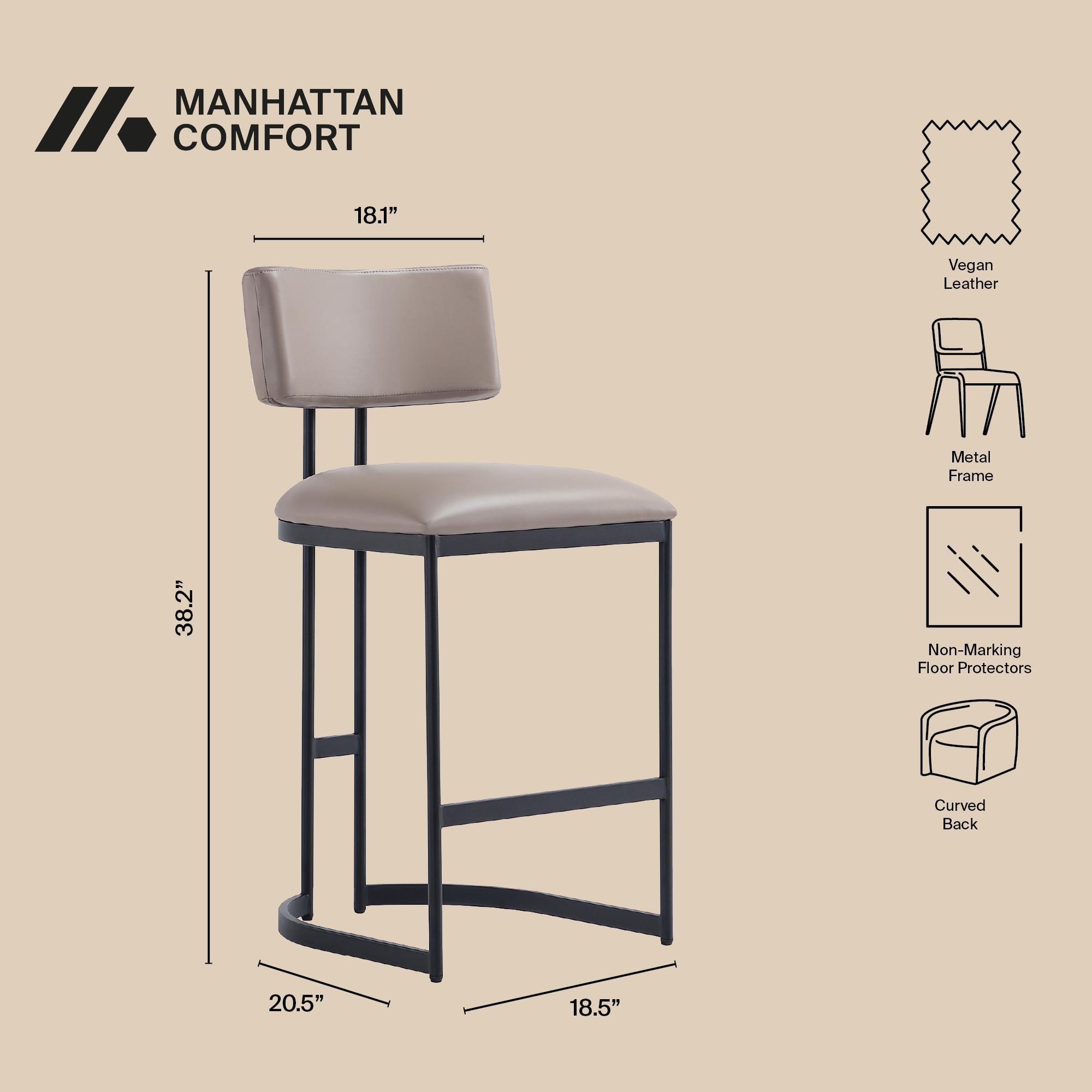 Manhattan Comfort Juno Counter Height Bar Stool, Taupe, large