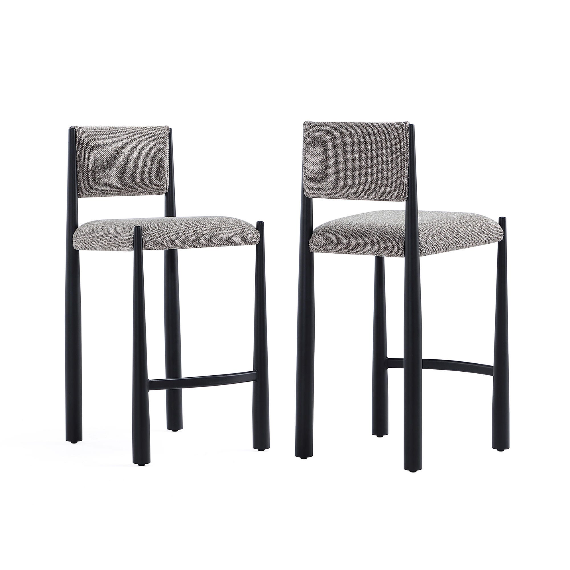 Manhattan Comfort Lennor Counter Height Bar Stool, Mushroom, large