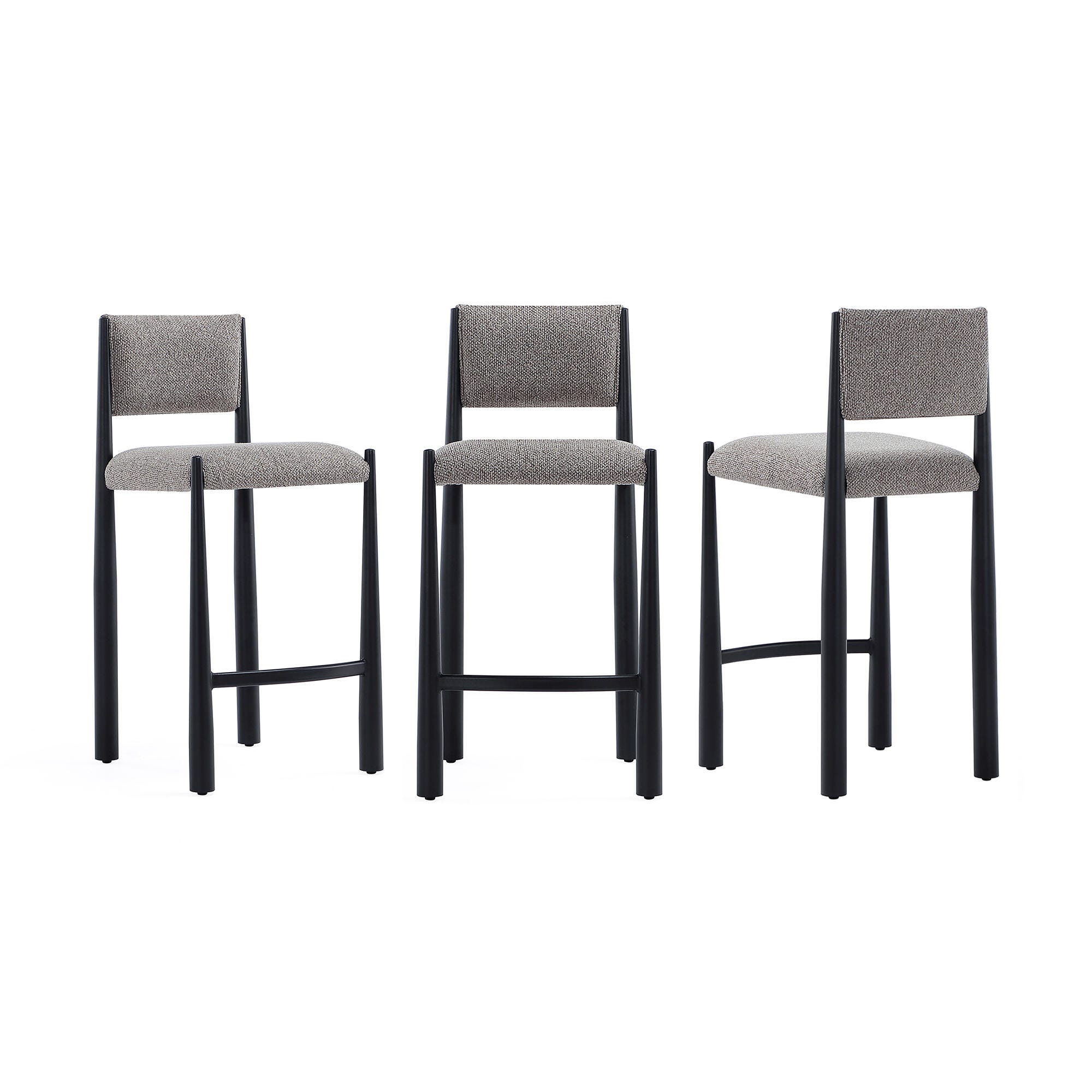 Manhattan Comfort Lennor Counter Height Bar Stool, Mushroom, large