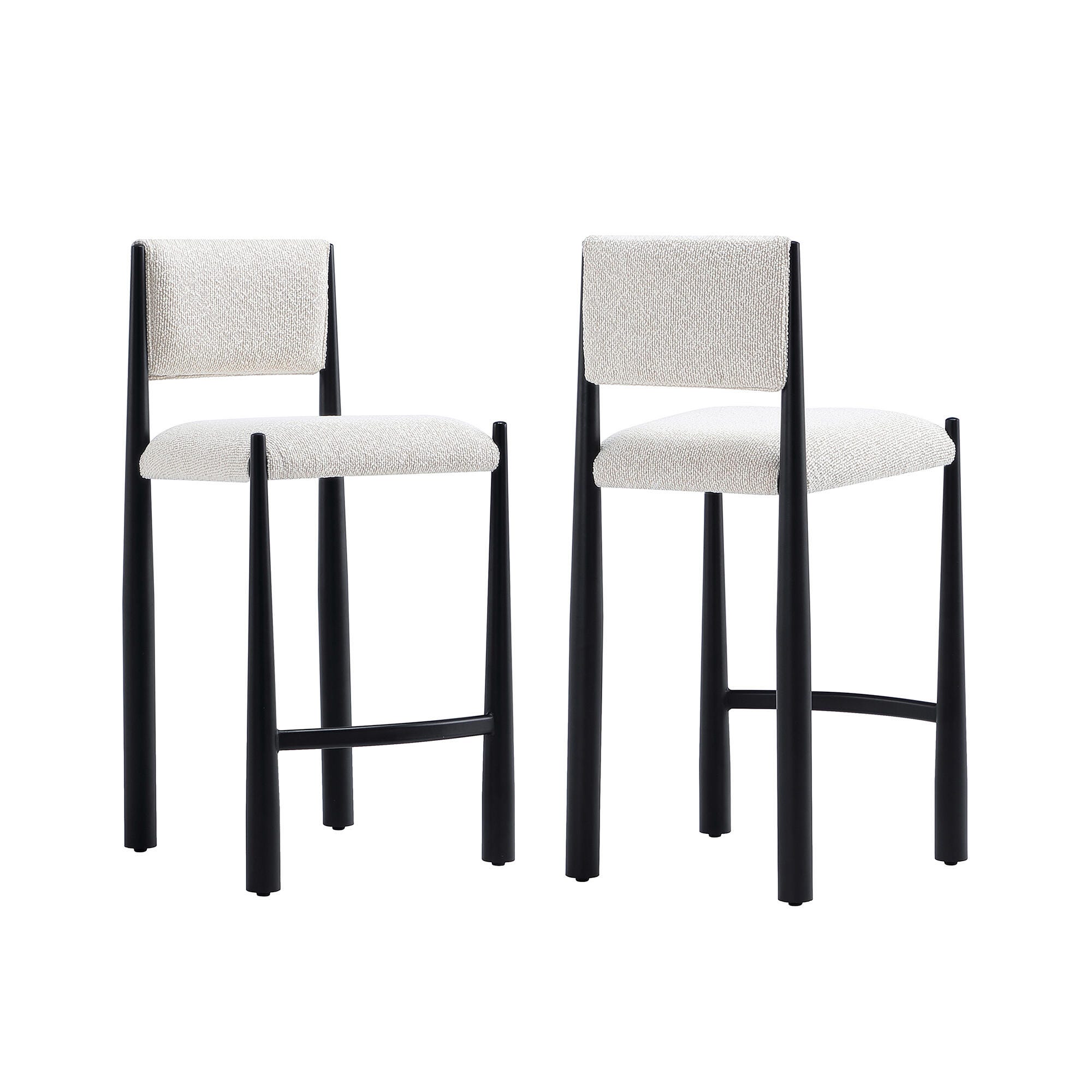 Manhattan Comfort Lennor Counter Height Bar Stool, Cream, large