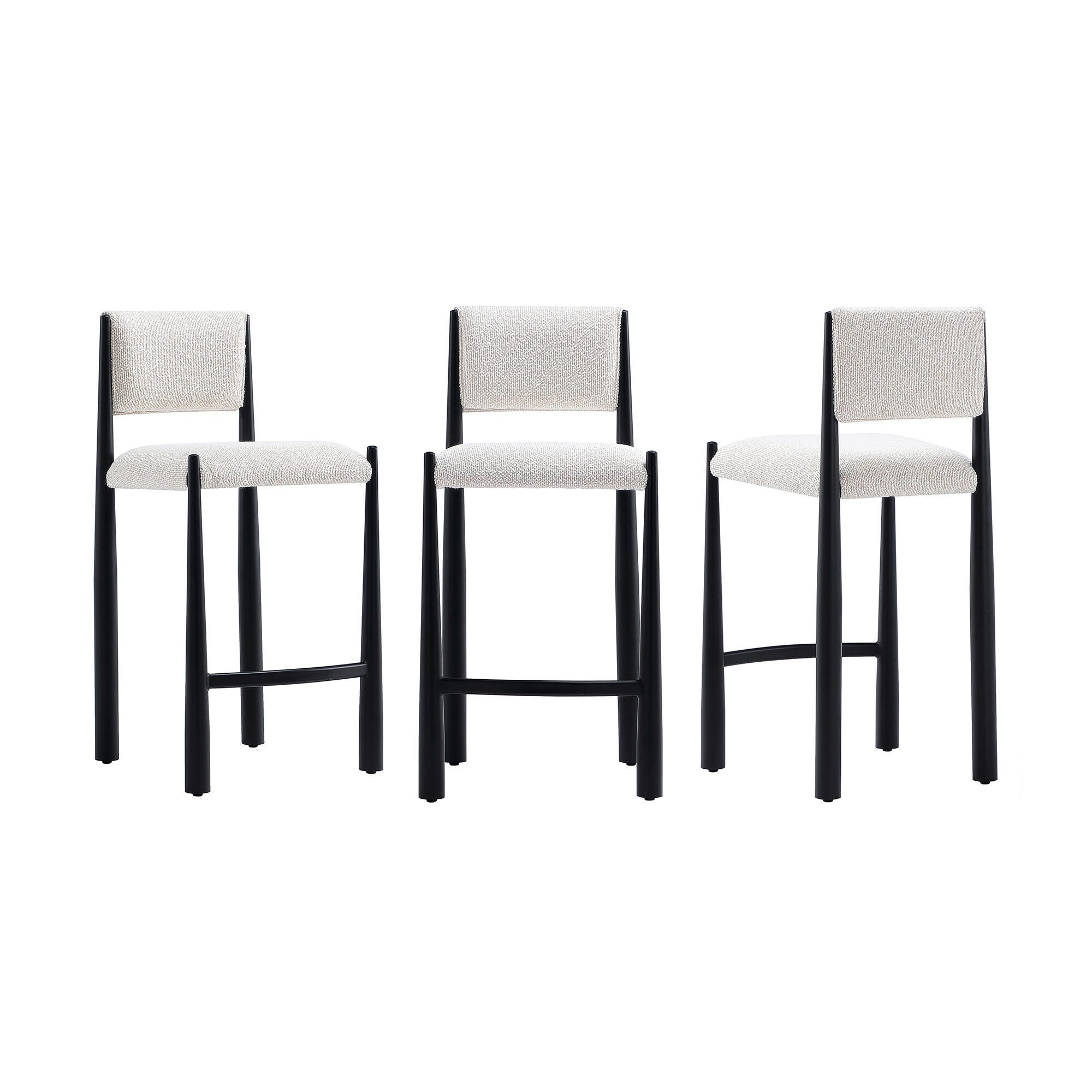 Manhattan Comfort Lennor Counter Height Bar Stool, Cream, large