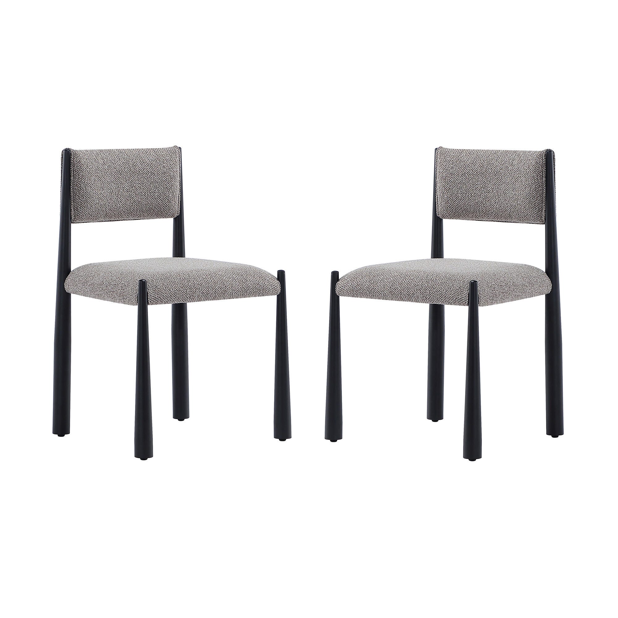 Manhattan Comfort Lennor Side Chair (Set of 2), Mushroom, large