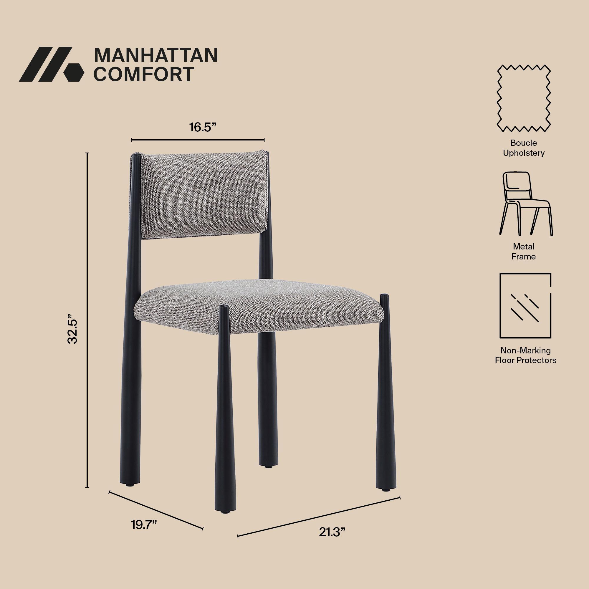 Manhattan Comfort Lennor Side Chair (Set of 2), Mushroom, large