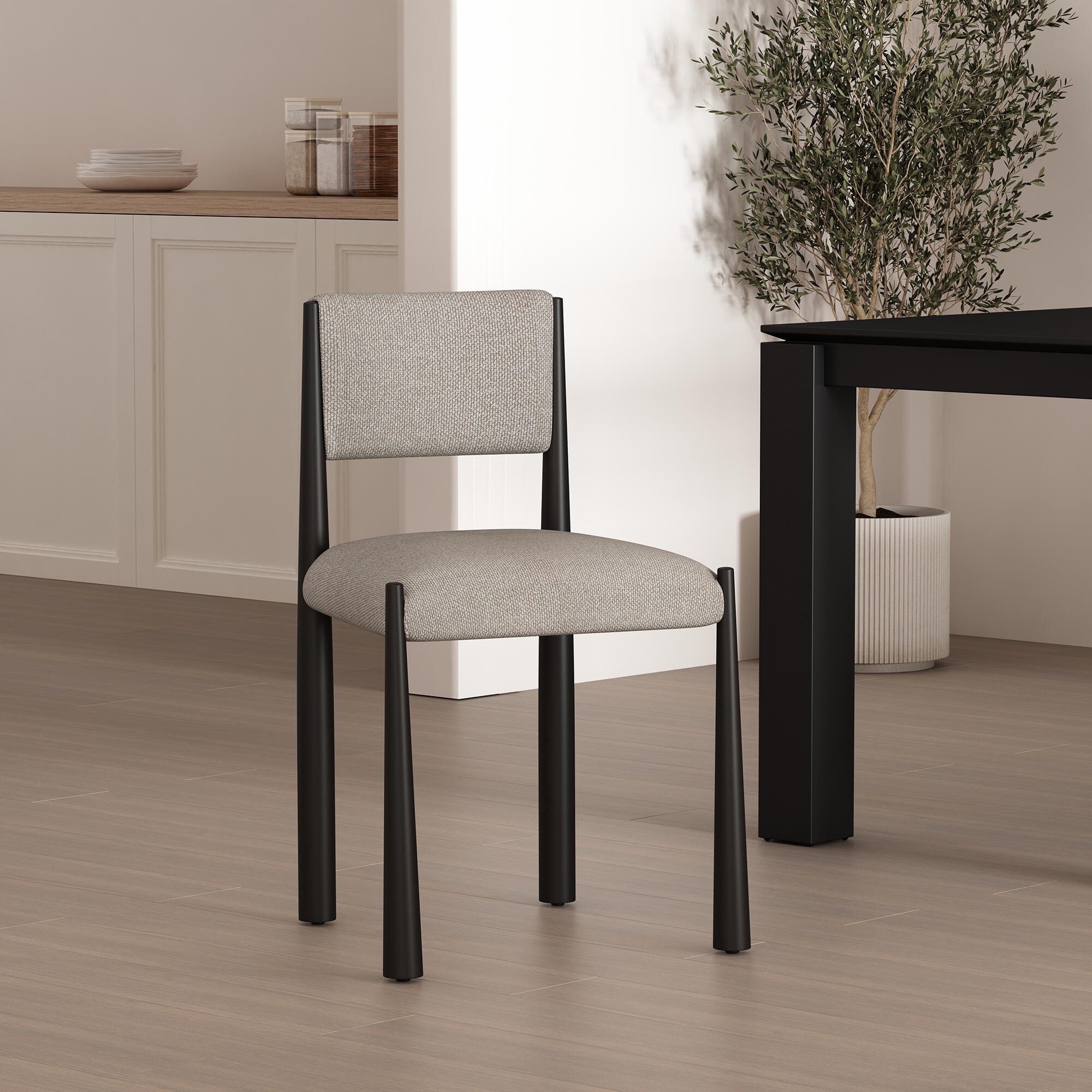 Manhattan Comfort Lennor Side Chair (Set of 2), Champagne