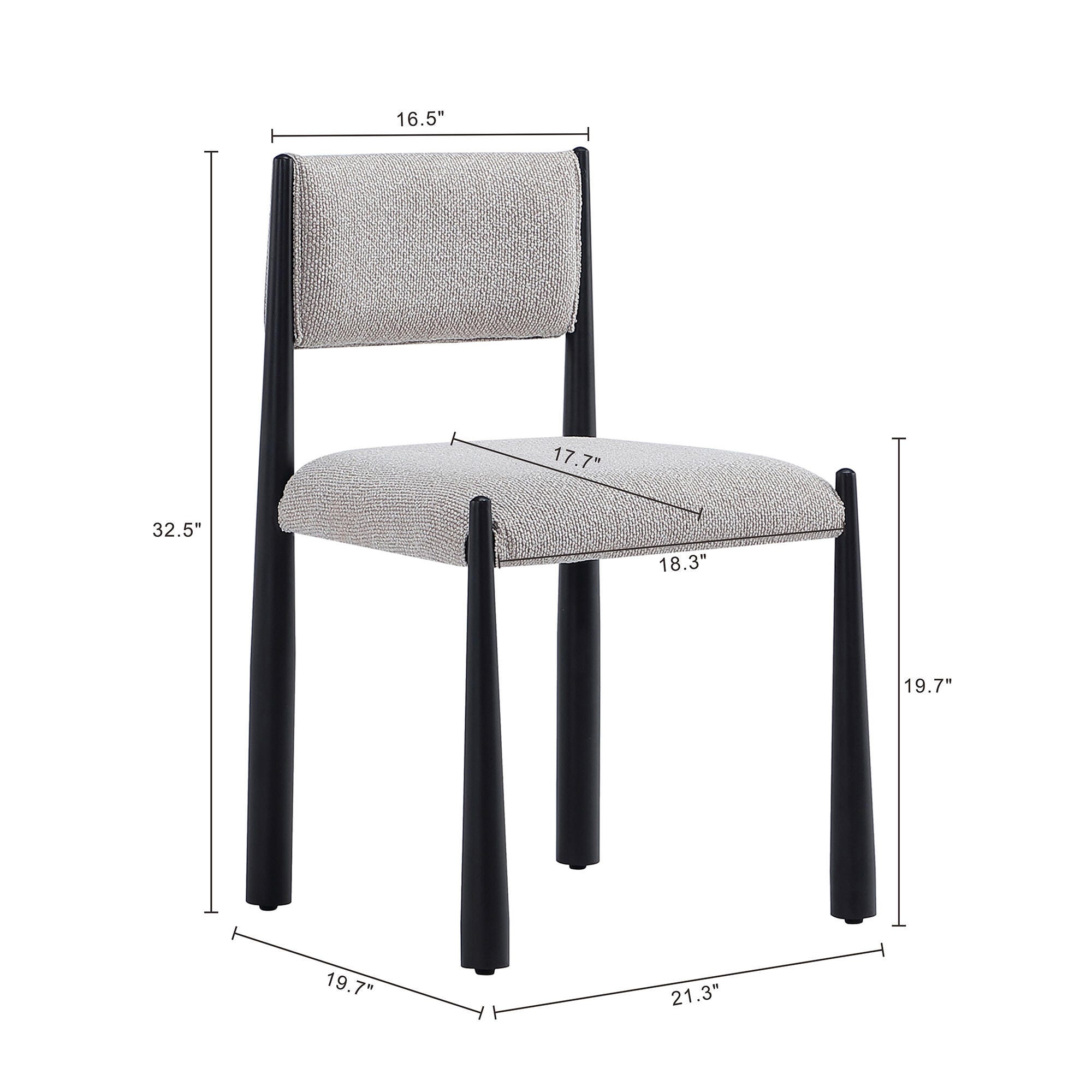 Manhattan Comfort Lennor Side Chair (Set of 2), Champagne, large
