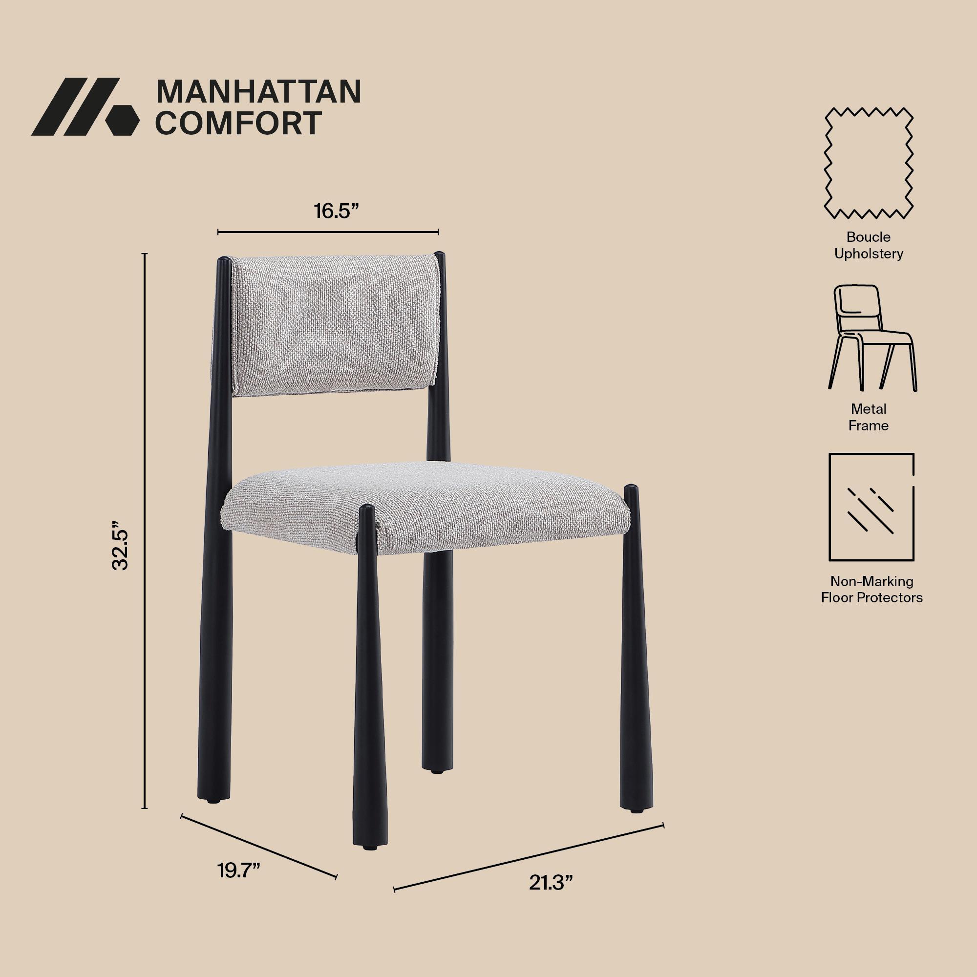 Manhattan Comfort Lennor Side Chair (Set of 2), Champagne, large