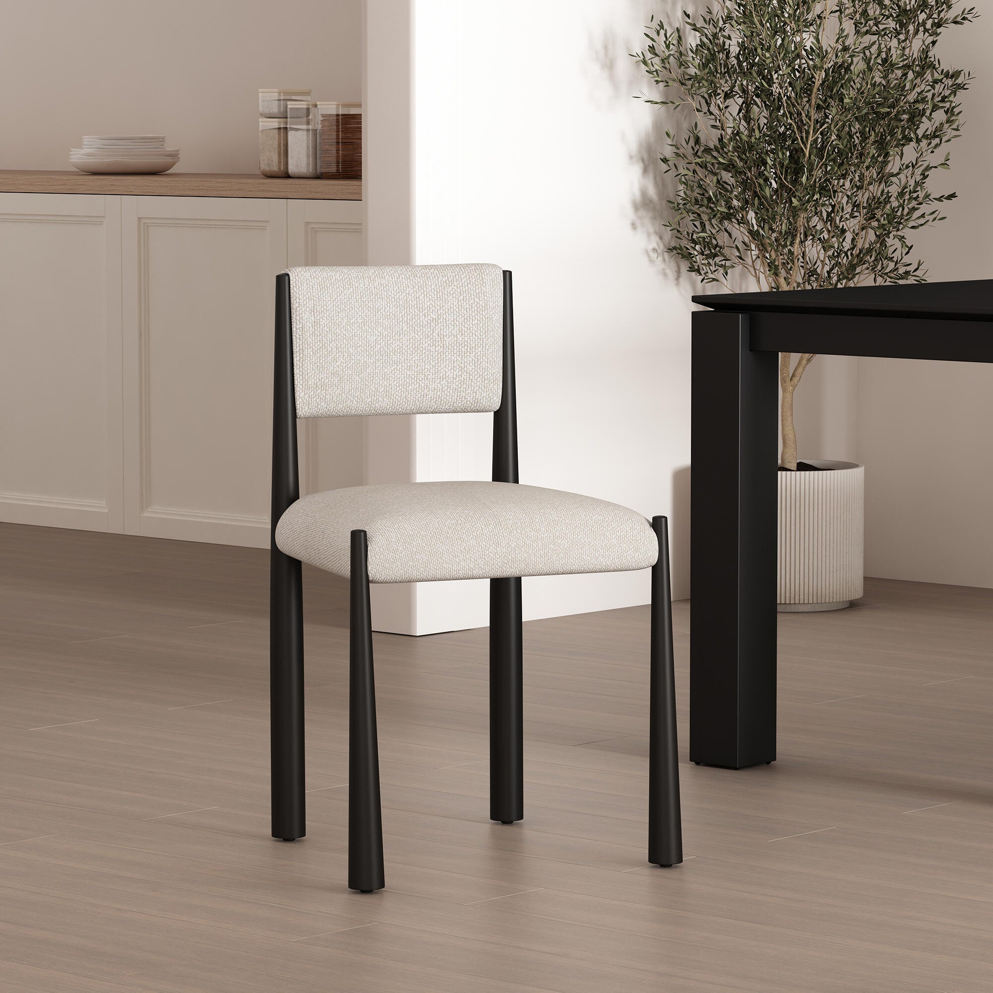Manhattan Comfort Lennor Side Chair (Set of 2), Cream, rollover