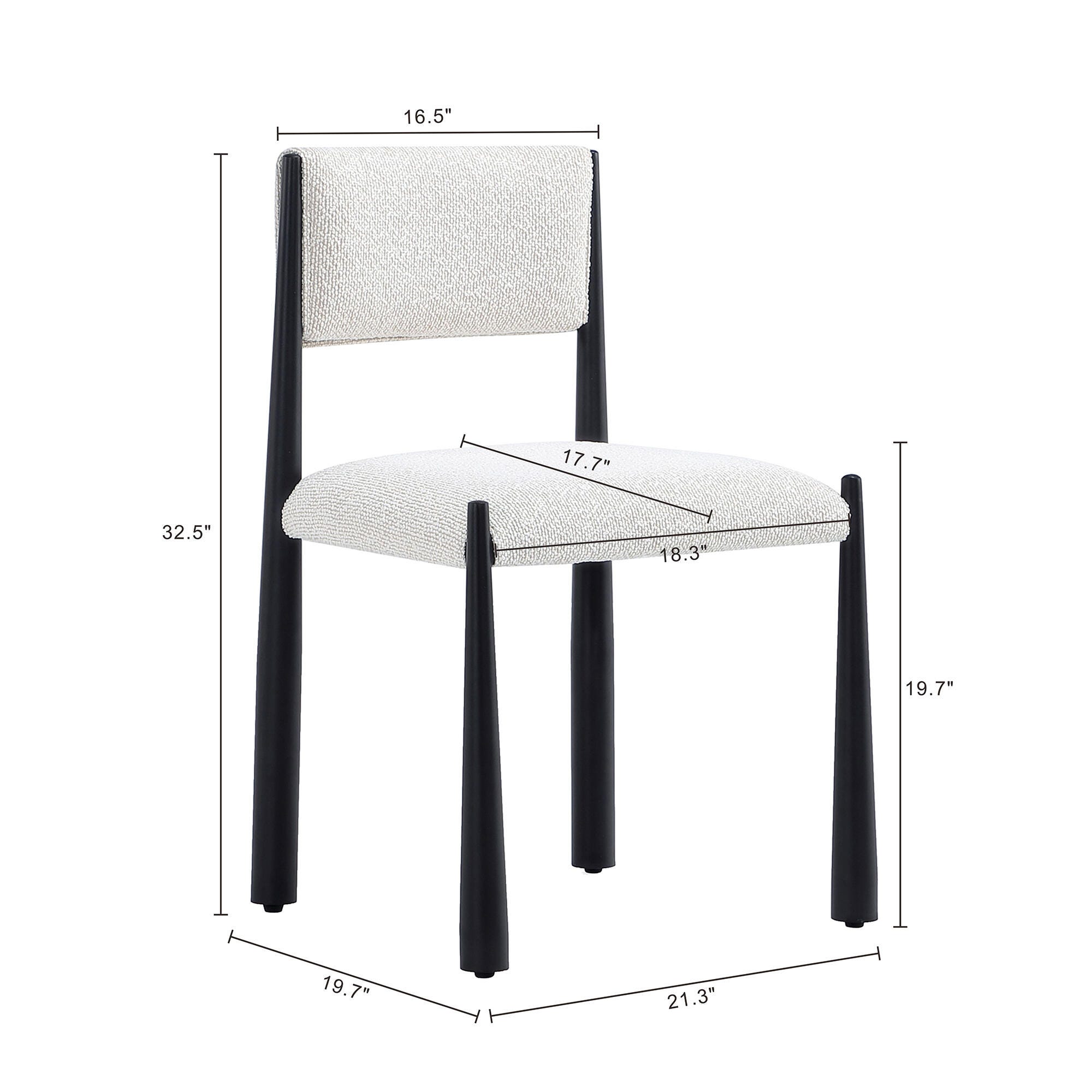 Manhattan Comfort Lennor Side Chair (Set of 2), Cream, large