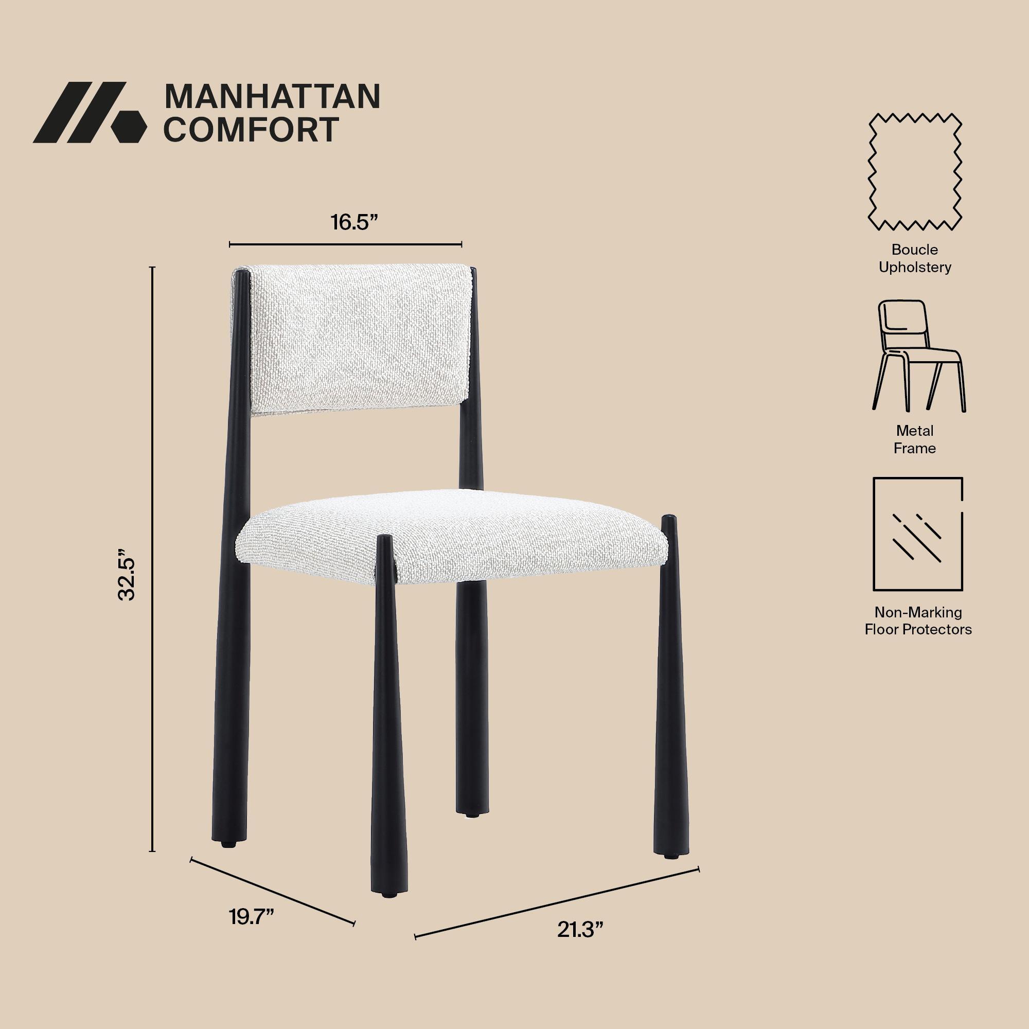 Manhattan Comfort Lennor Side Chair (Set of 2), Cream, large