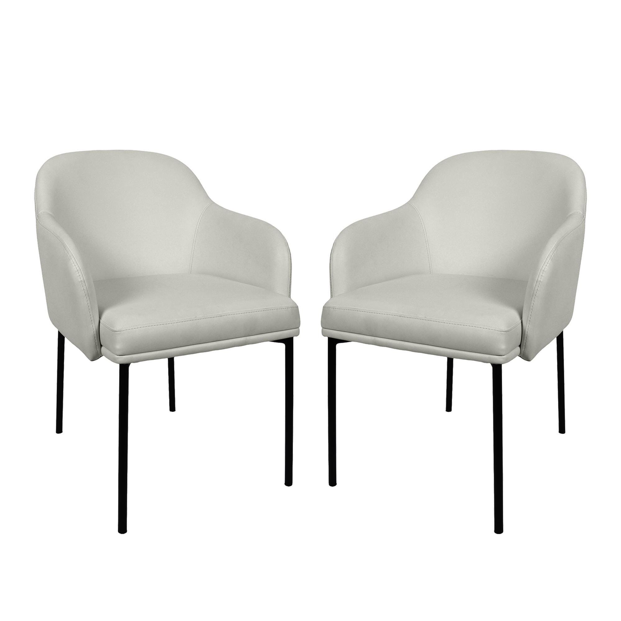 Manhattan Comfort Loft Dining Armchair (Set of 2), Stone Gray, large