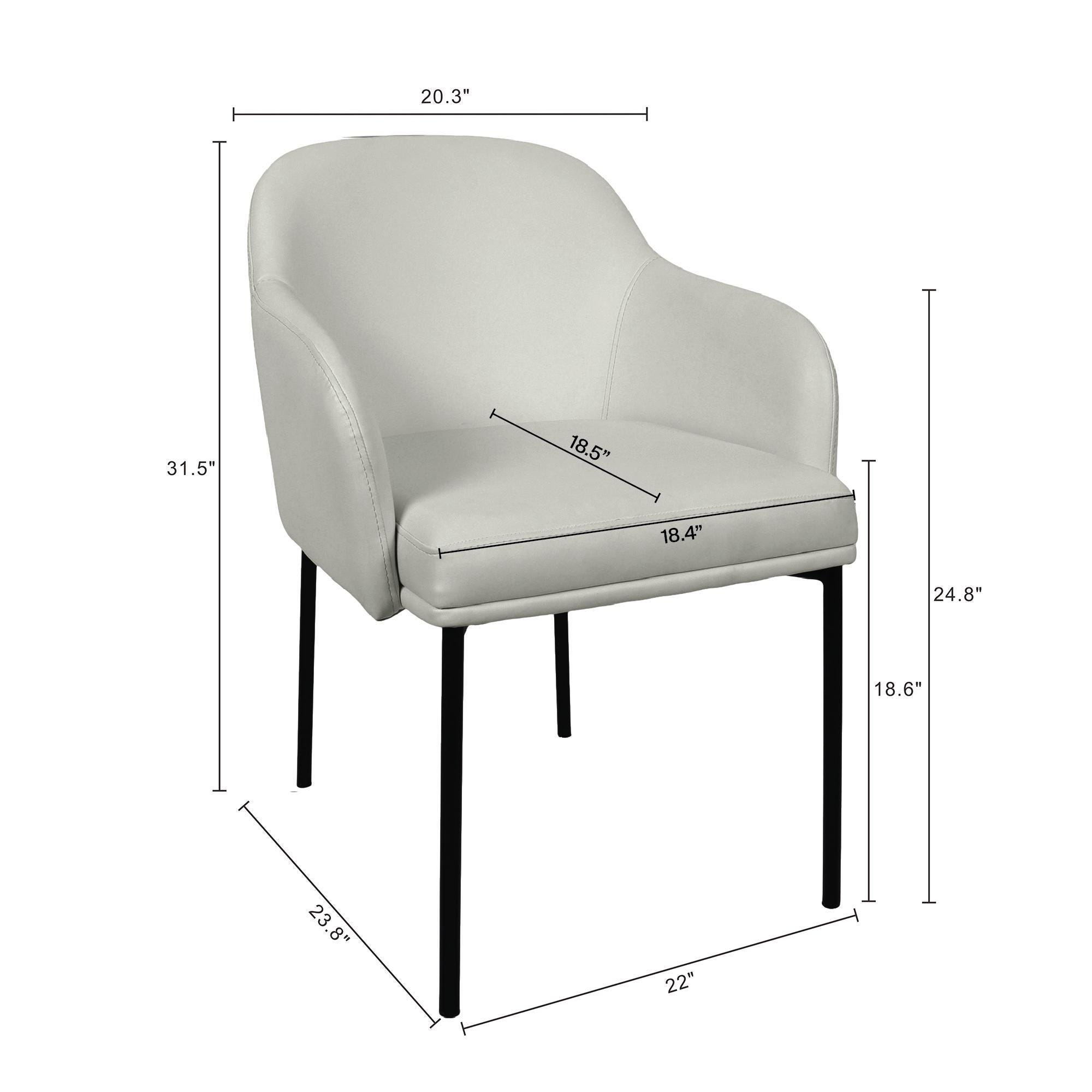 Manhattan Comfort Loft Dining Armchair (Set of 2), Stone Gray, large