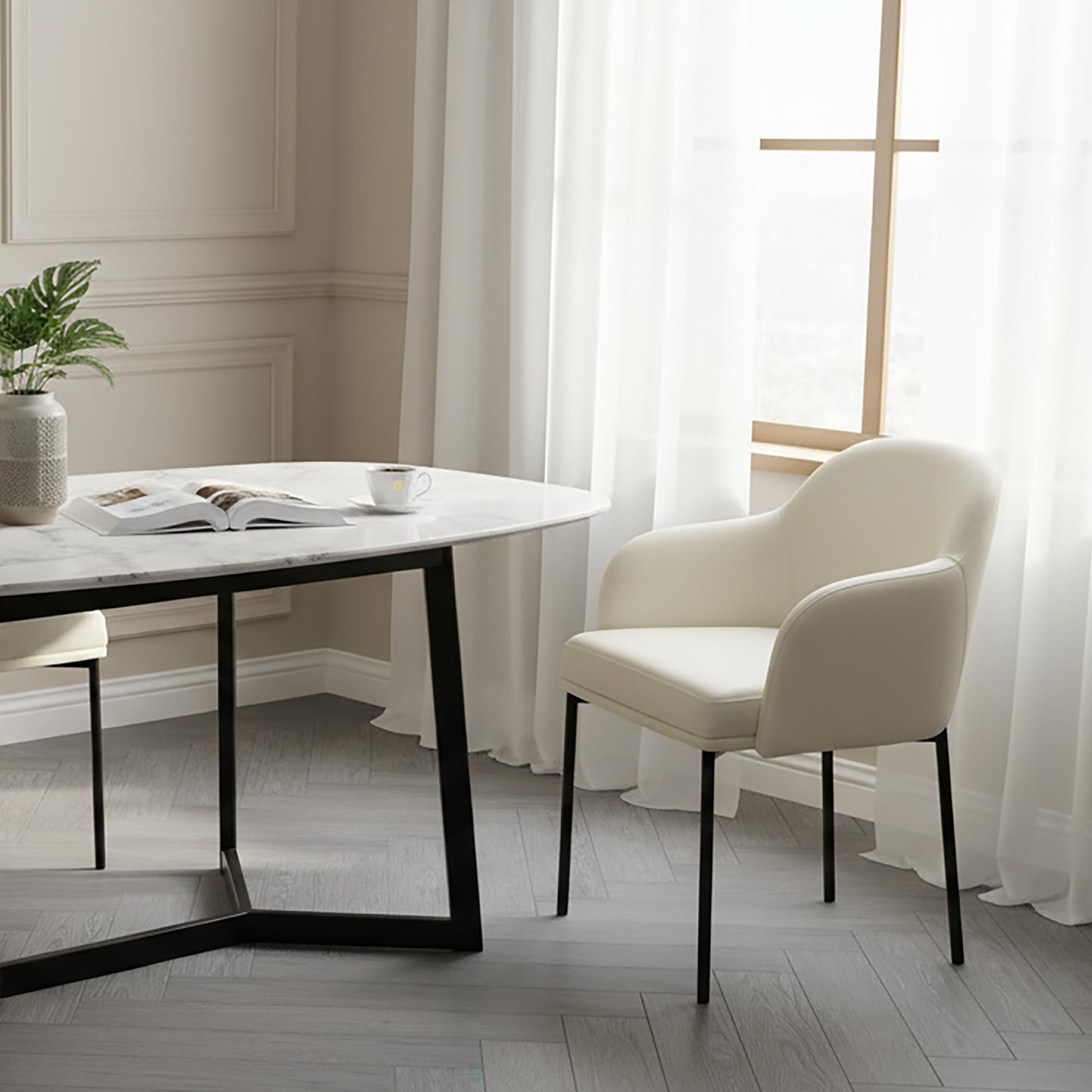 Manhattan Comfort Loft Dining Armchair (Set of 2), Ivory, rollover