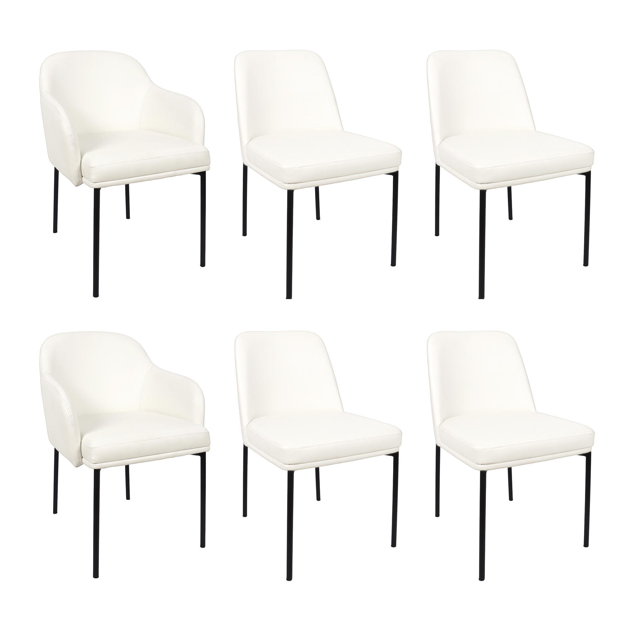 Manhattan Comfort Loft Dining Armchair (Set of 2), Ivory, large