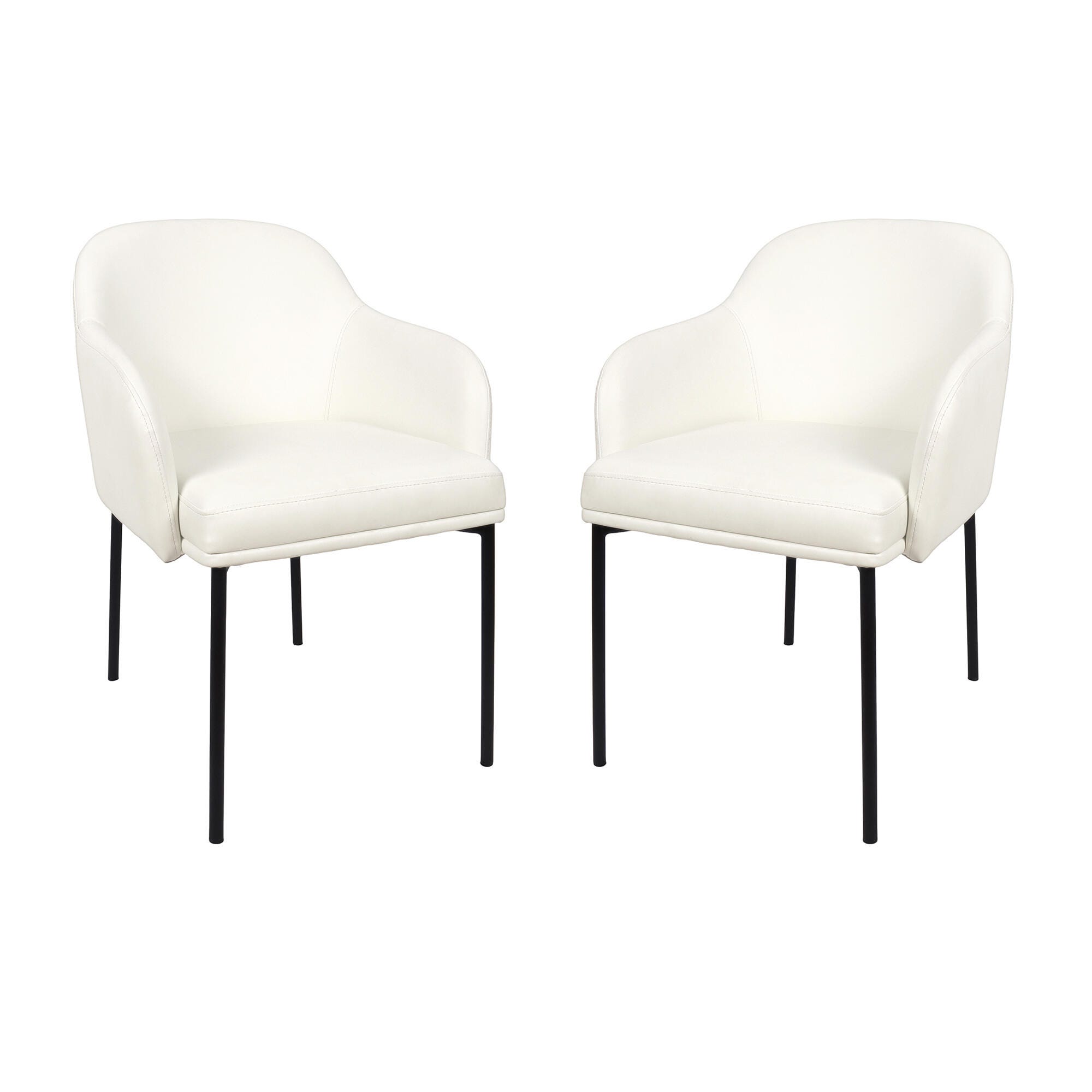 Manhattan Comfort Loft Dining Armchair (Set of 2), Ivory, large