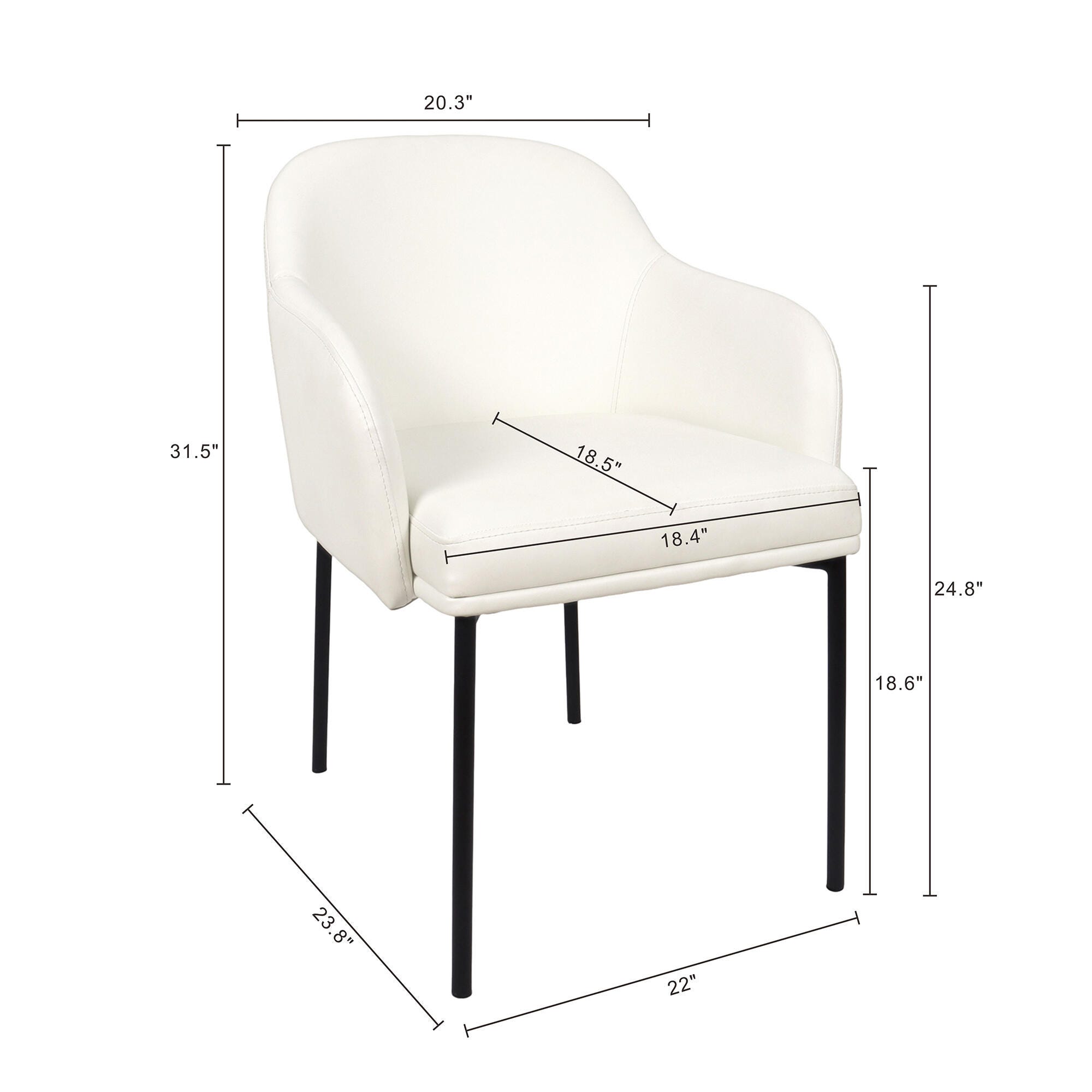 Manhattan Comfort Loft Dining Armchair (Set of 2), Ivory, large