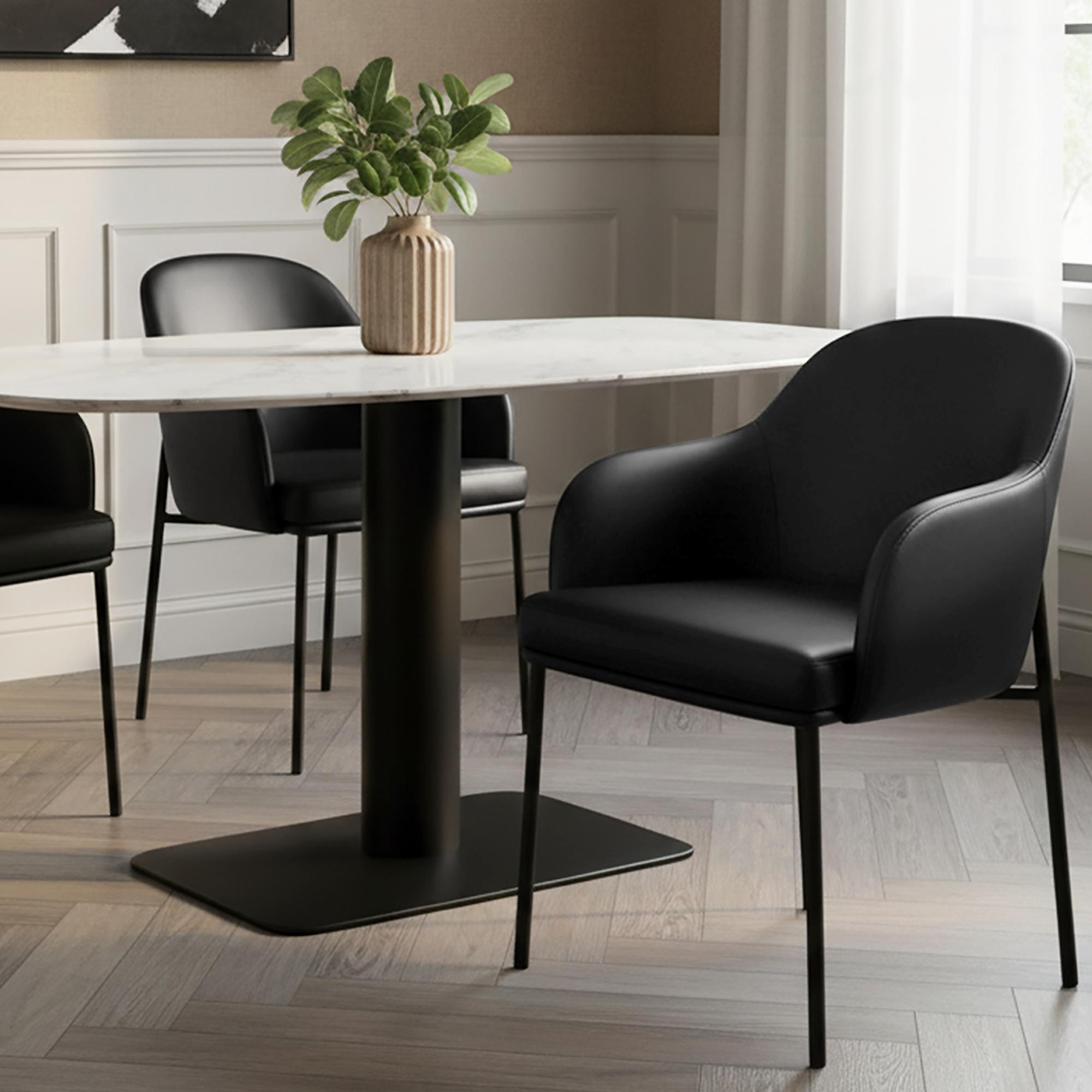 Manhattan Comfort Loft Dining Armchair (Set of 2), Black, rollover