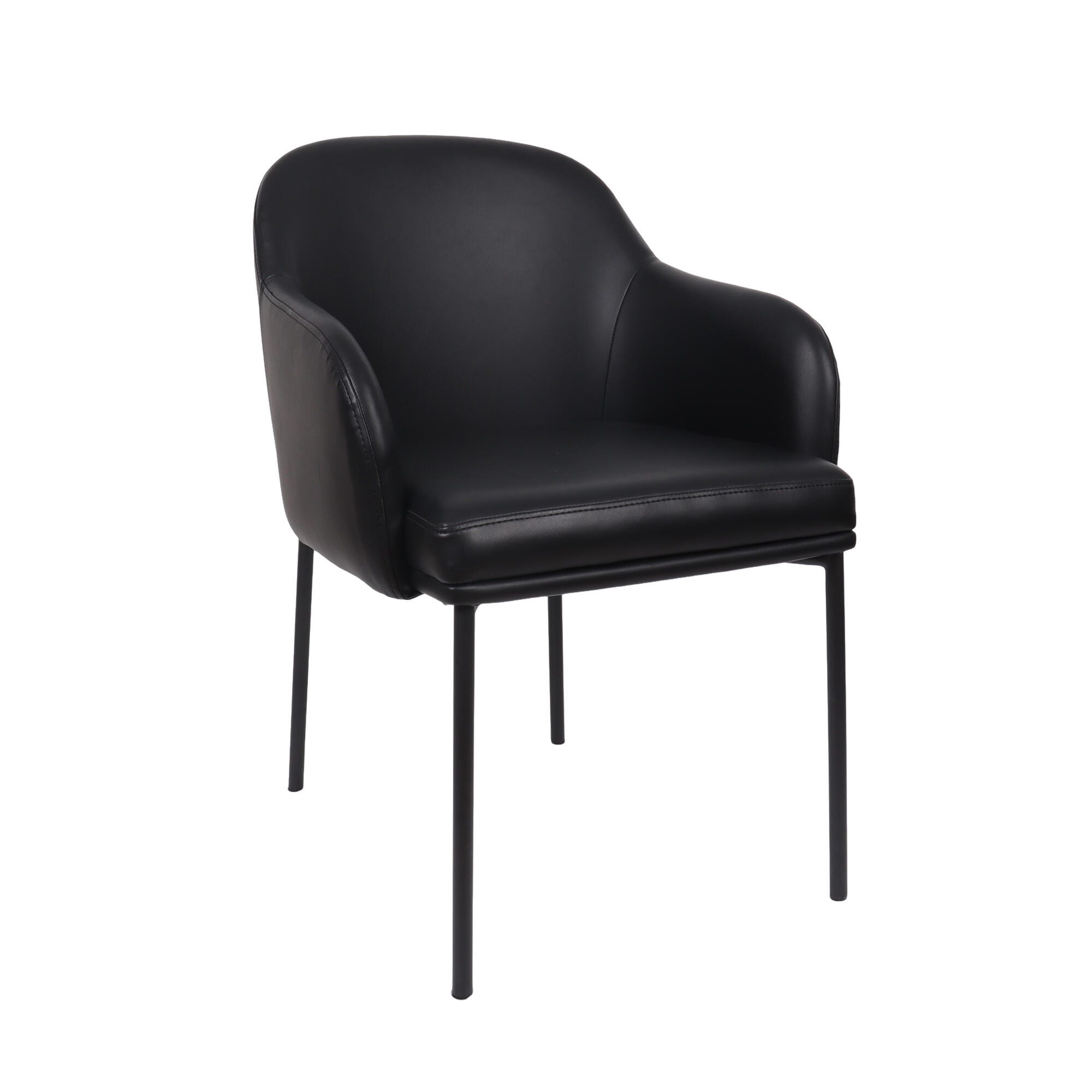 Manhattan Comfort Loft Dining Armchair (Set of 2), Black, large