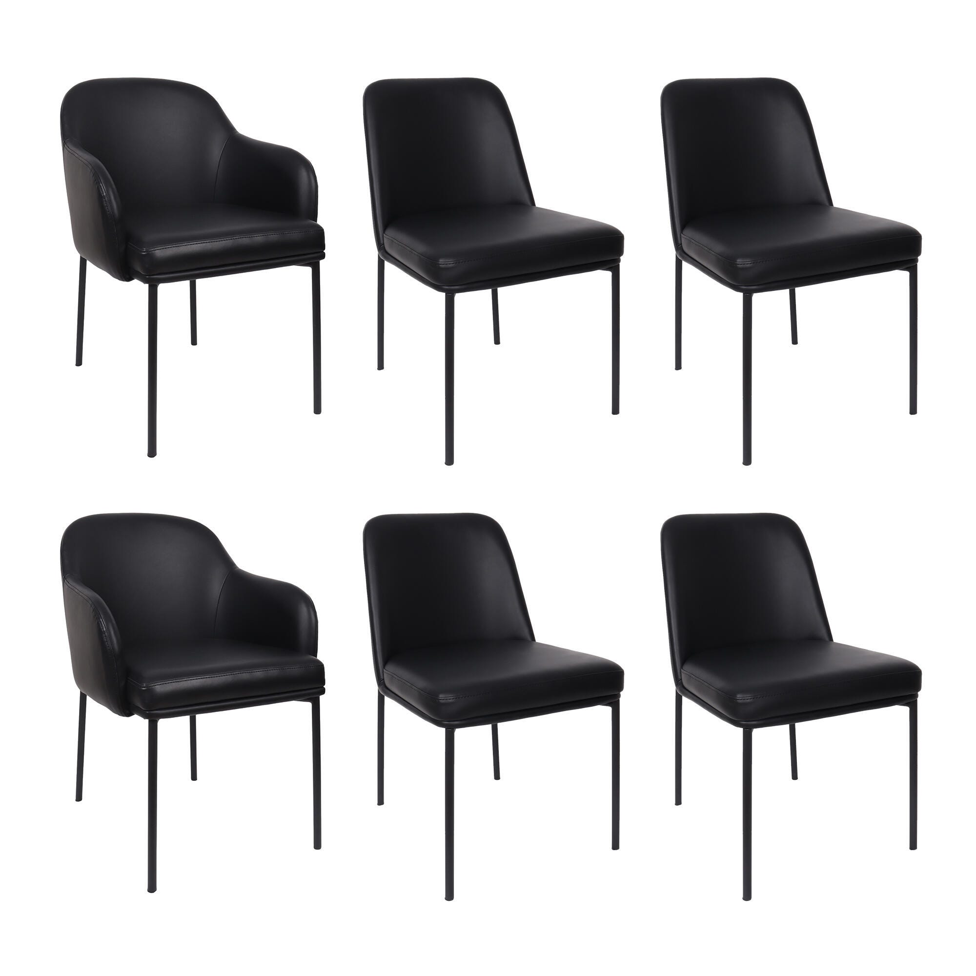 Manhattan Comfort Loft Dining Armchair (Set of 2), Black, large