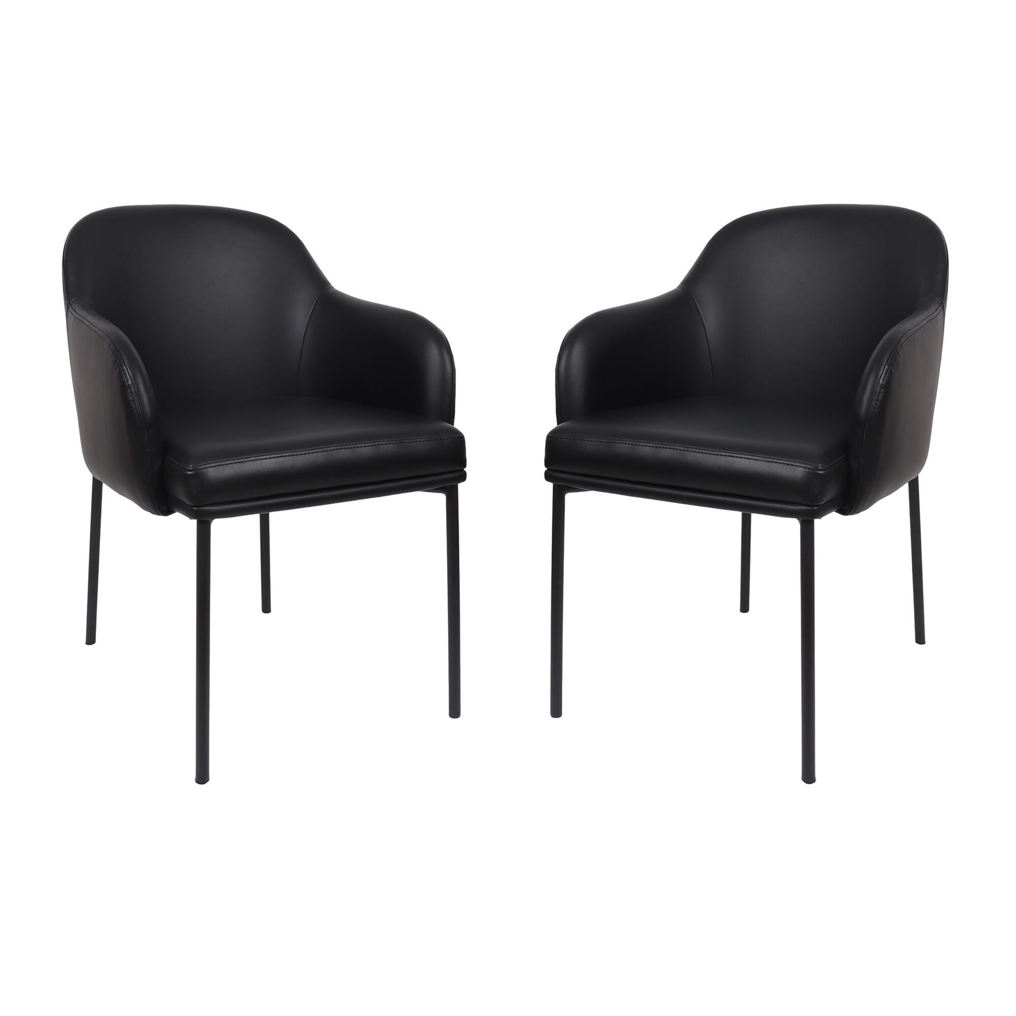 Manhattan Comfort Loft Dining Armchair (Set of 2), Black, large