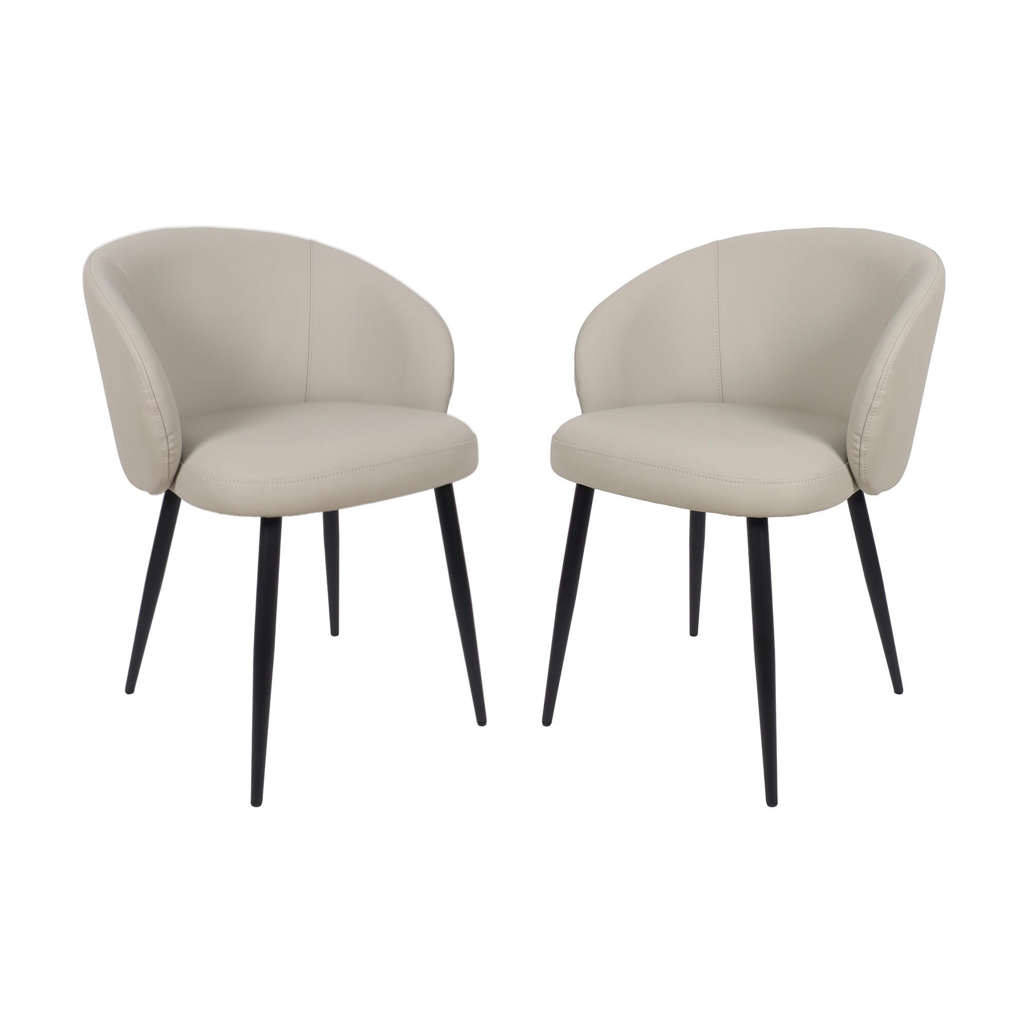 Manhattan Comfort Looma Side Chair (Set of 2), Stone Gray, large