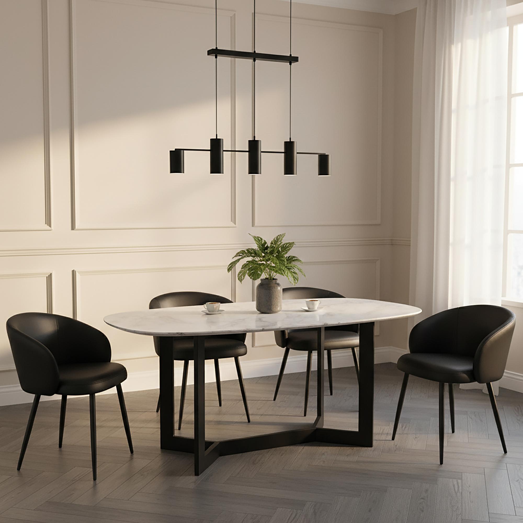 Manhattan Comfort Looma Side Chair (Set of 2), Black, rollover
