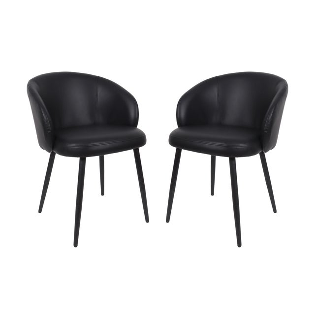Manhattan Comfort Looma Side Chair (Set of 2), Black