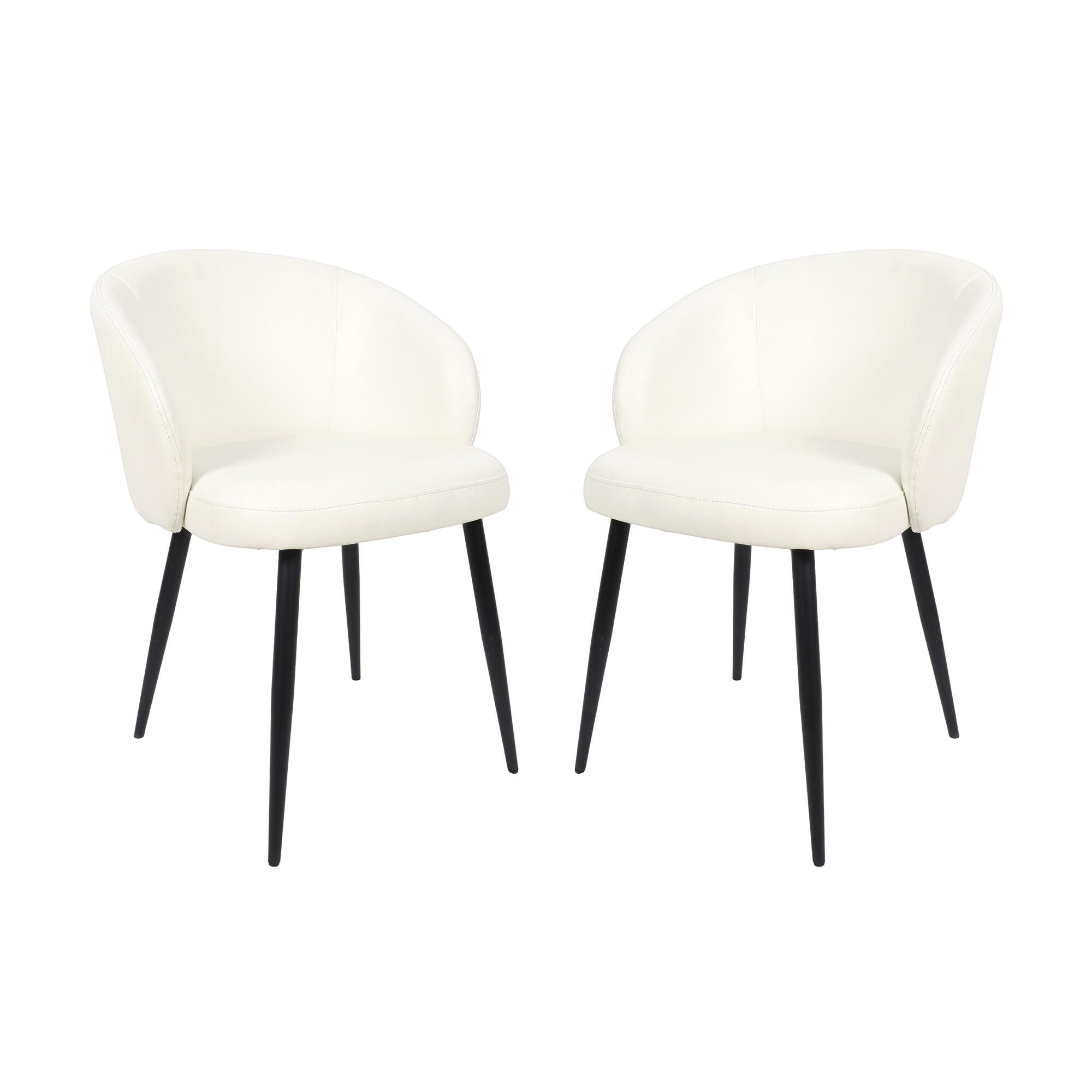 Manhattan Comfort Looma Side Chair (Set of 2), Ivory, large