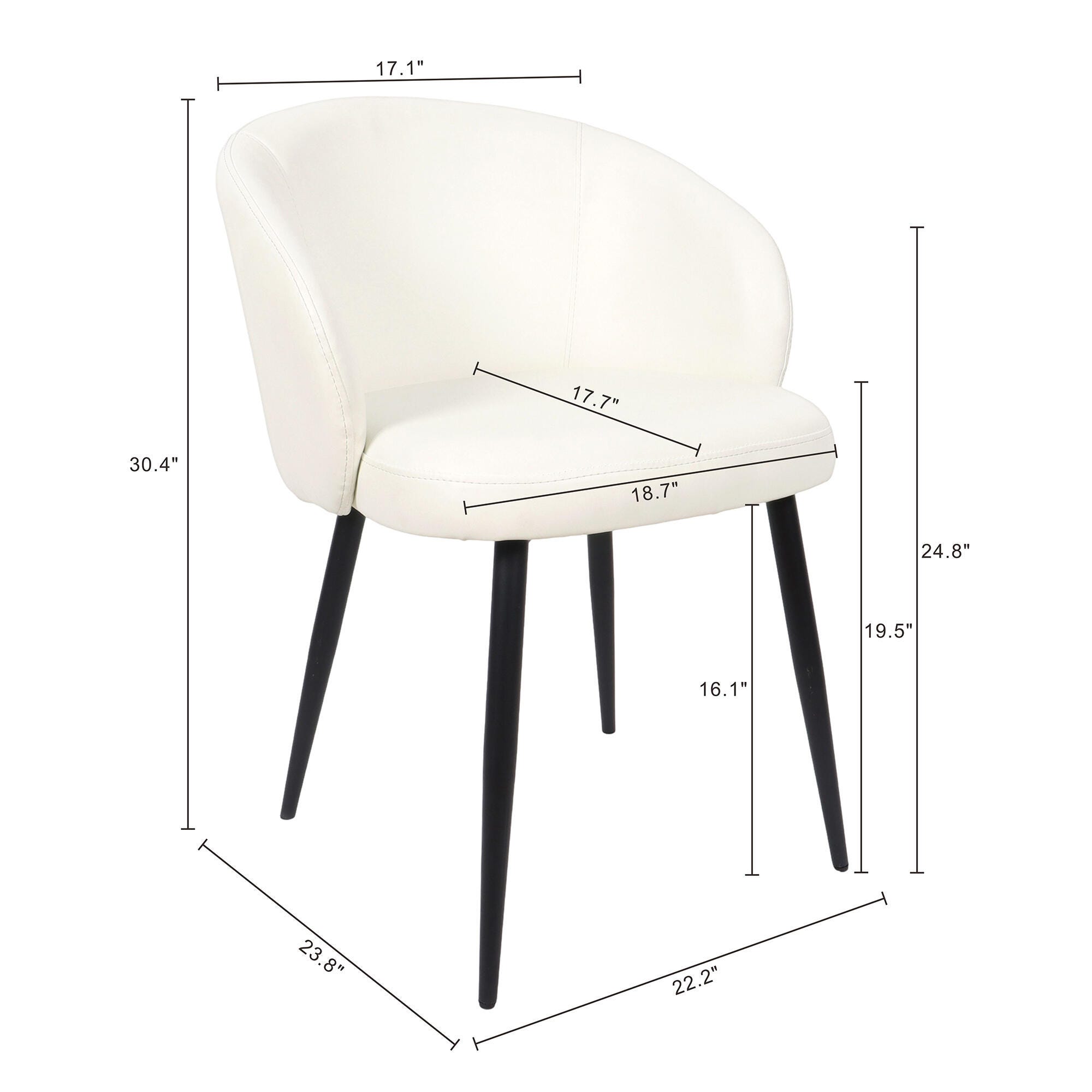Manhattan Comfort Looma Side Chair (Set of 2), Ivory, large
