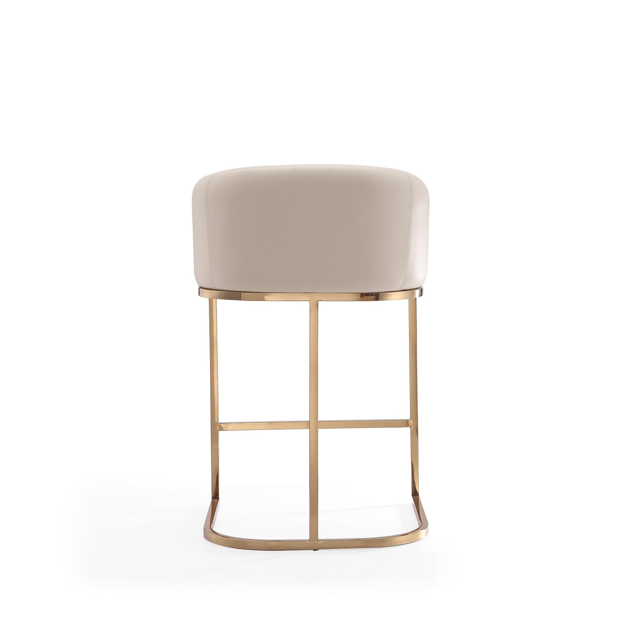 Manhattan Comfort Louvre Counter Height Bar Stool, Cream, large
