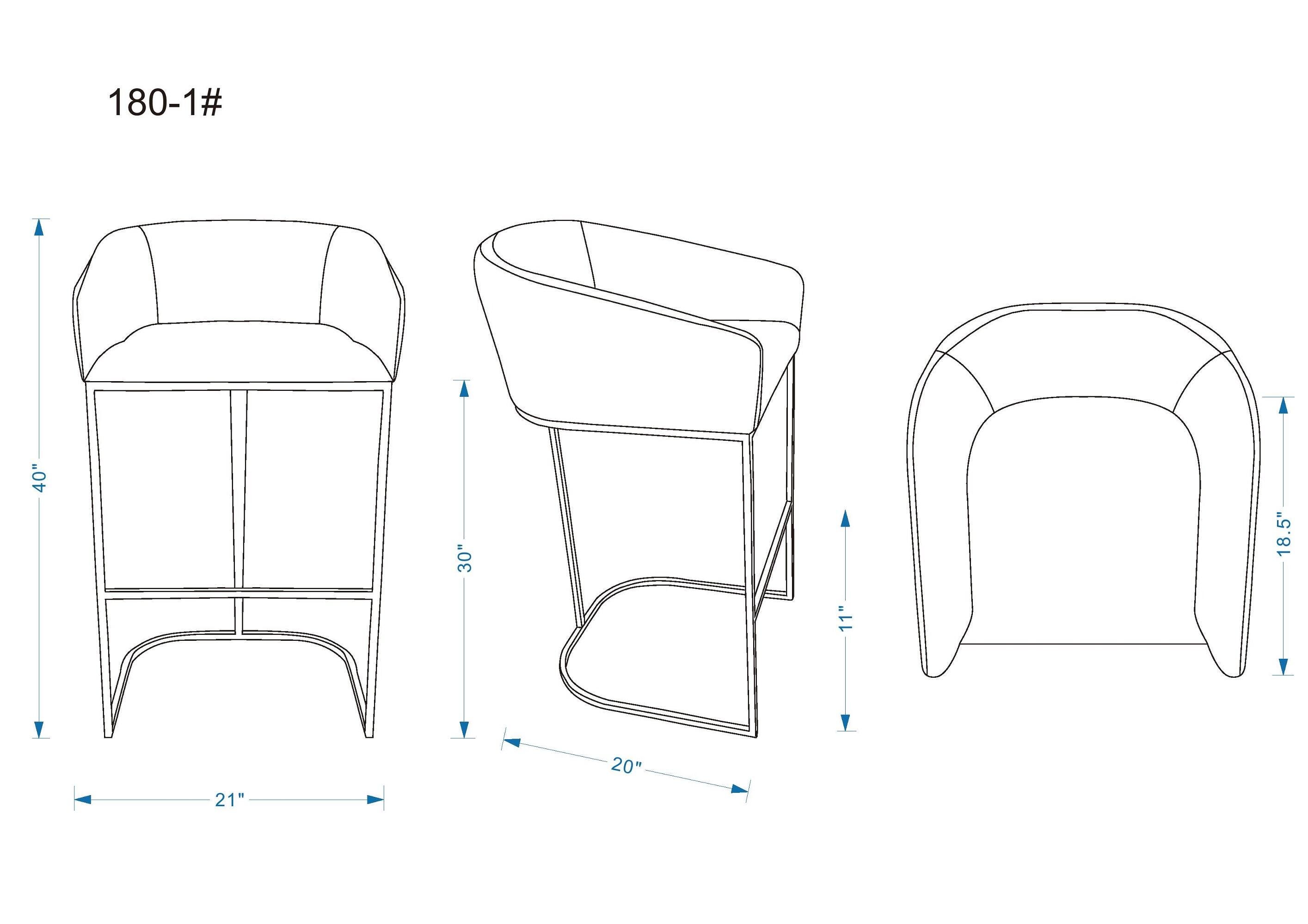 Manhattan Comfort Louvre Bar Height Bar Stool, Cream, large