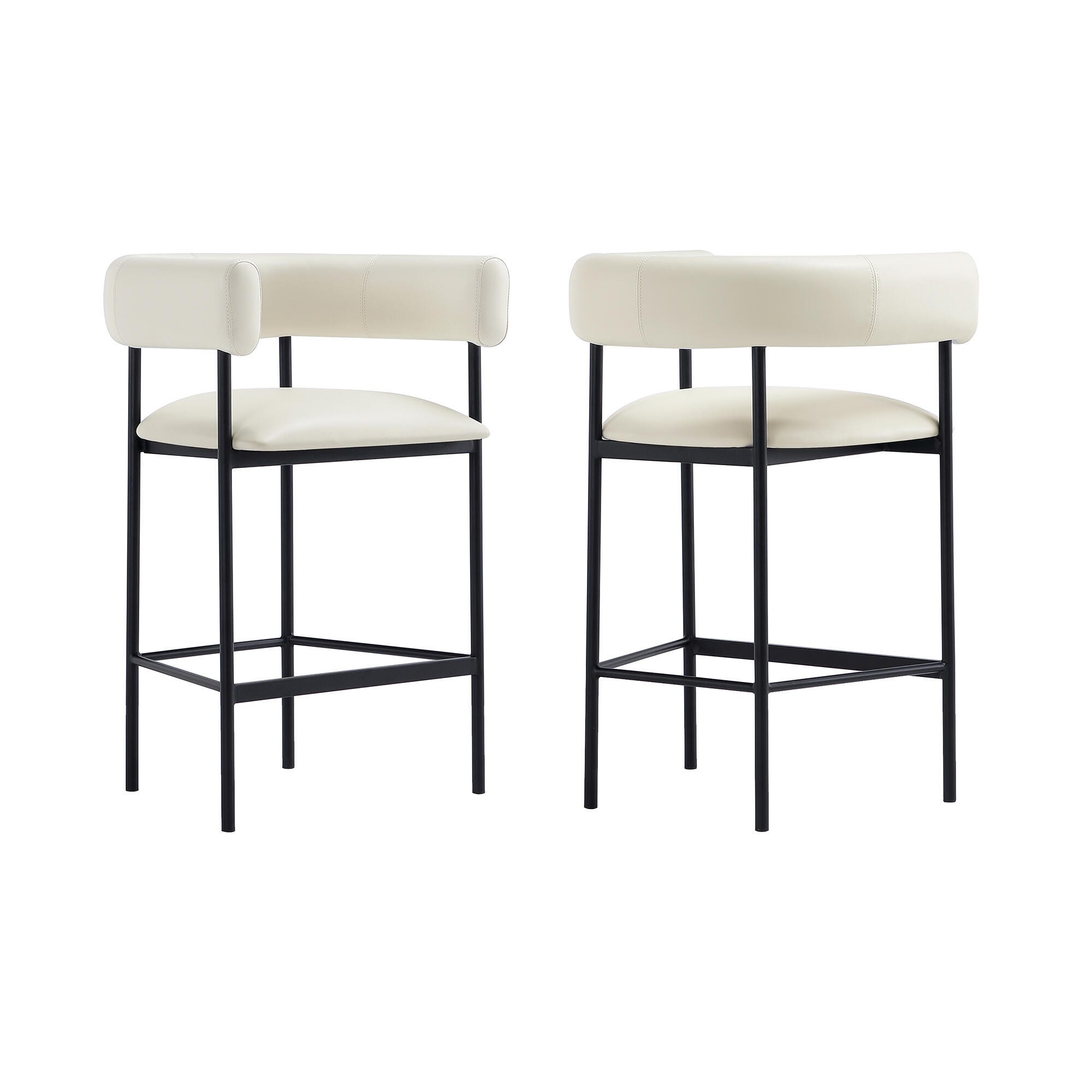 Manhattan Comfort Onda Counter Height Bar Stool, Ivory, large