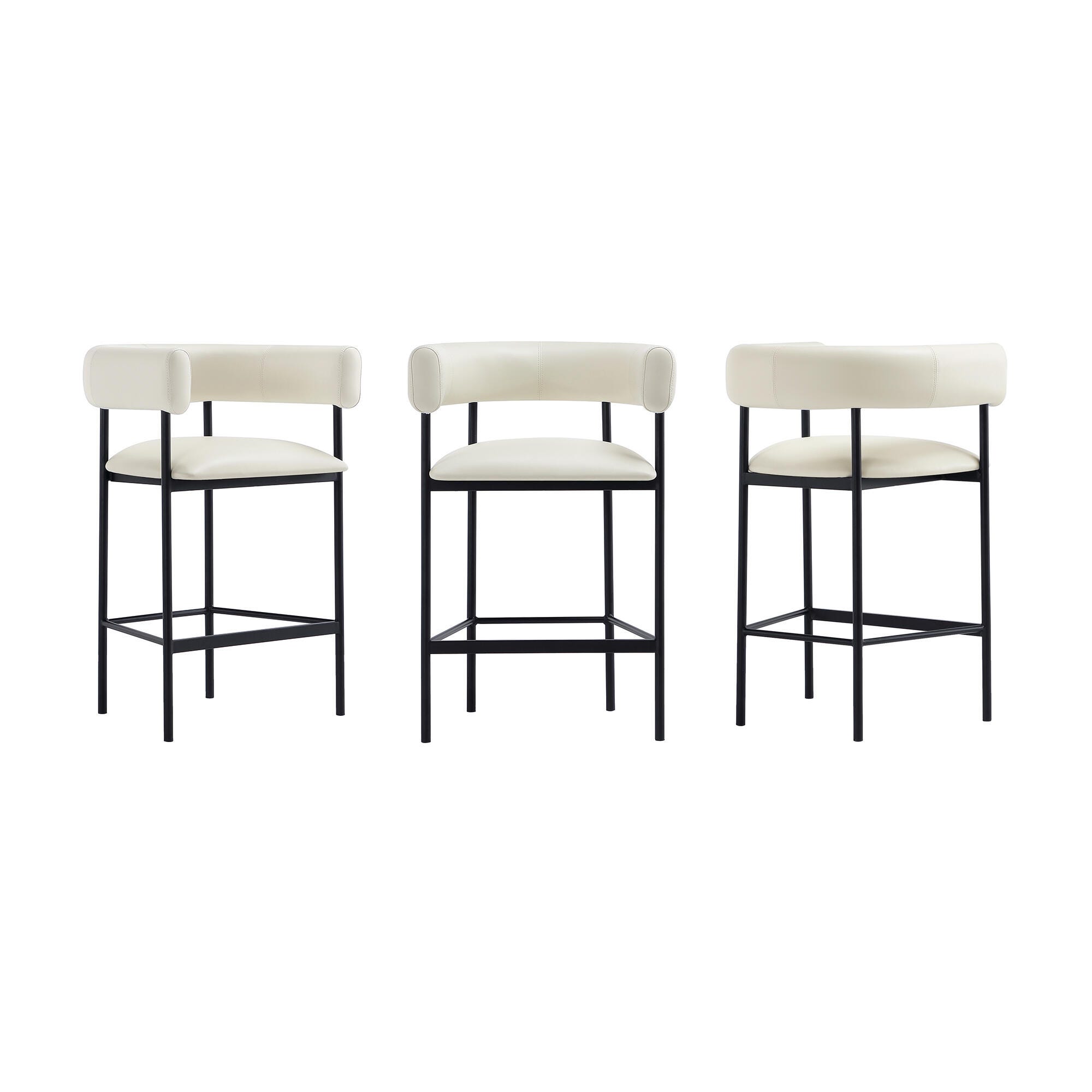 Manhattan Comfort Onda Counter Height Bar Stool, Ivory, large