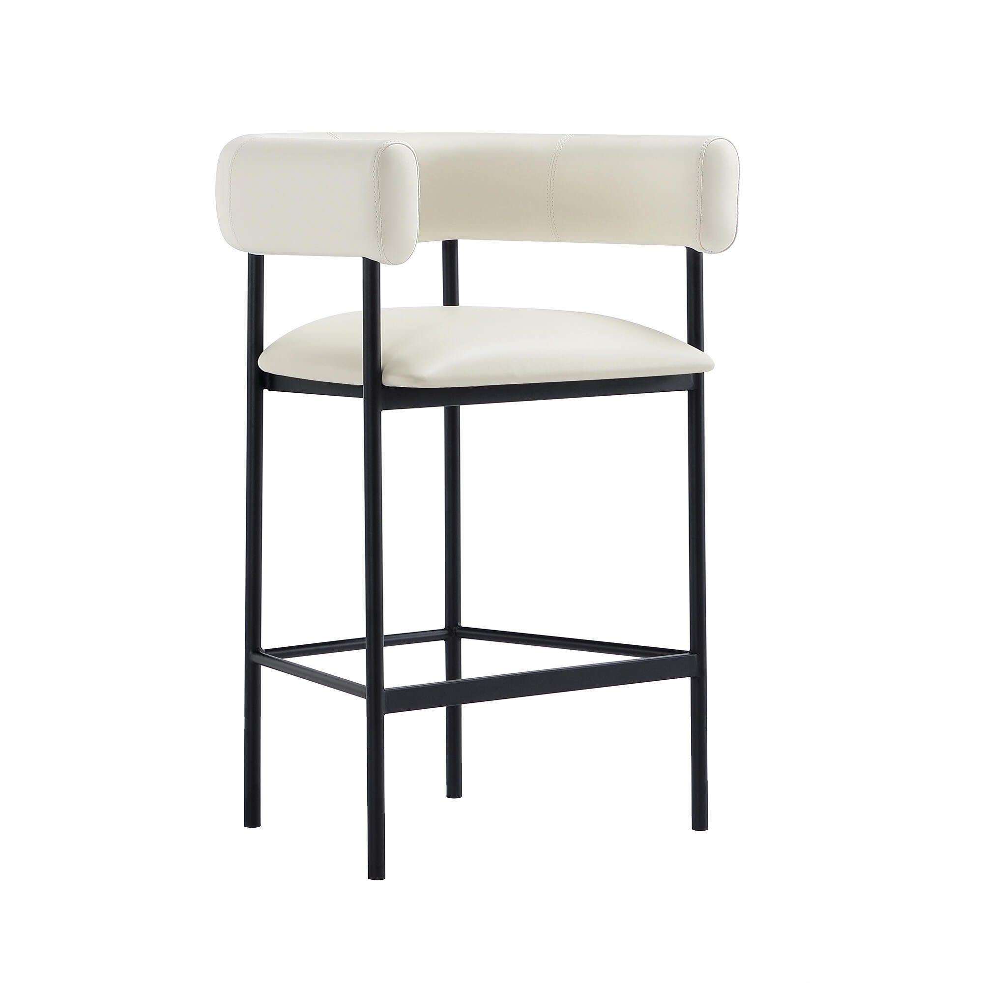 Manhattan Comfort Onda Counter Height Bar Stool, Ivory, large