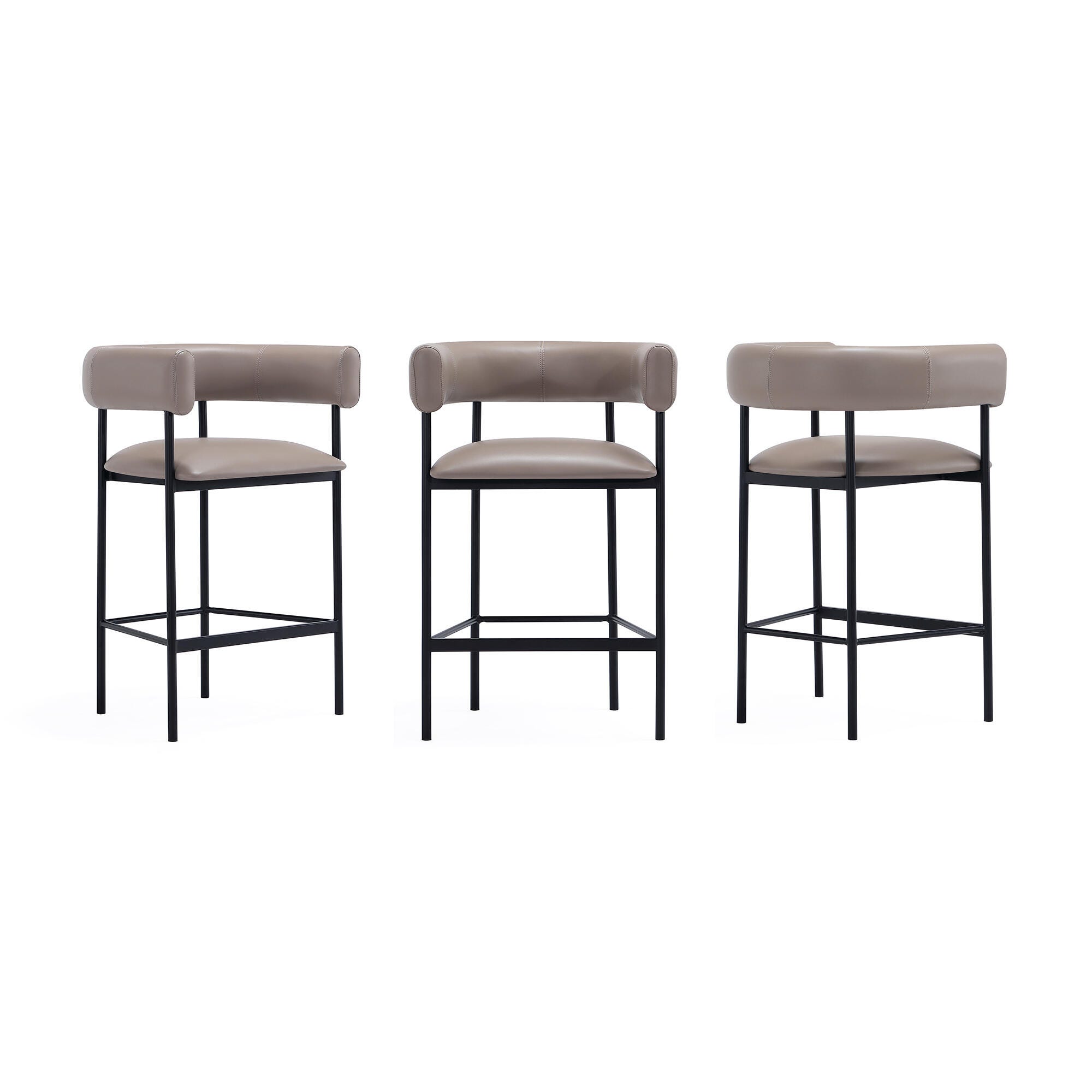 Manhattan Comfort Onda Counter Height Bar Stool, Taupe, large