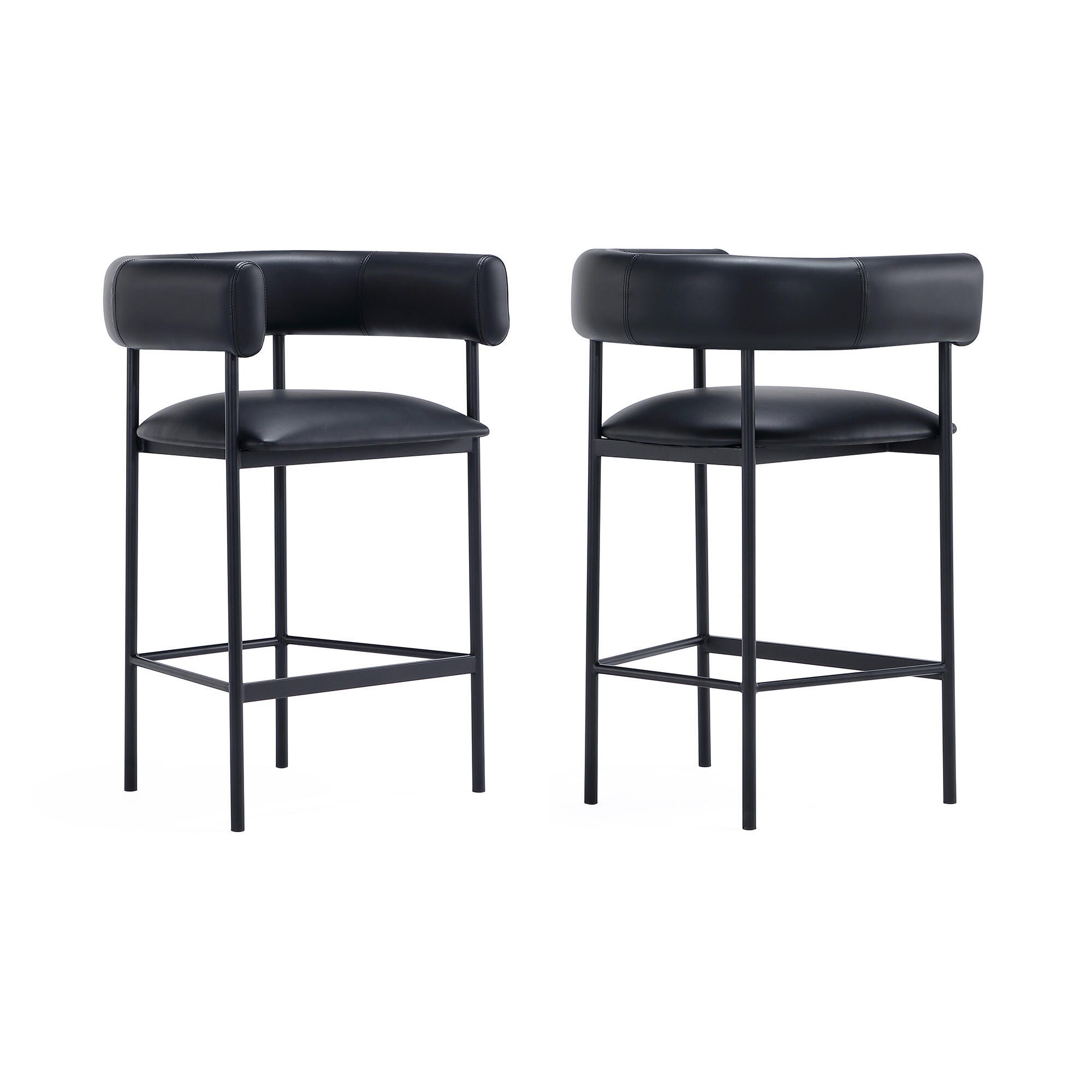 Manhattan Comfort Onda Counter Height Bar Stool, Black, large