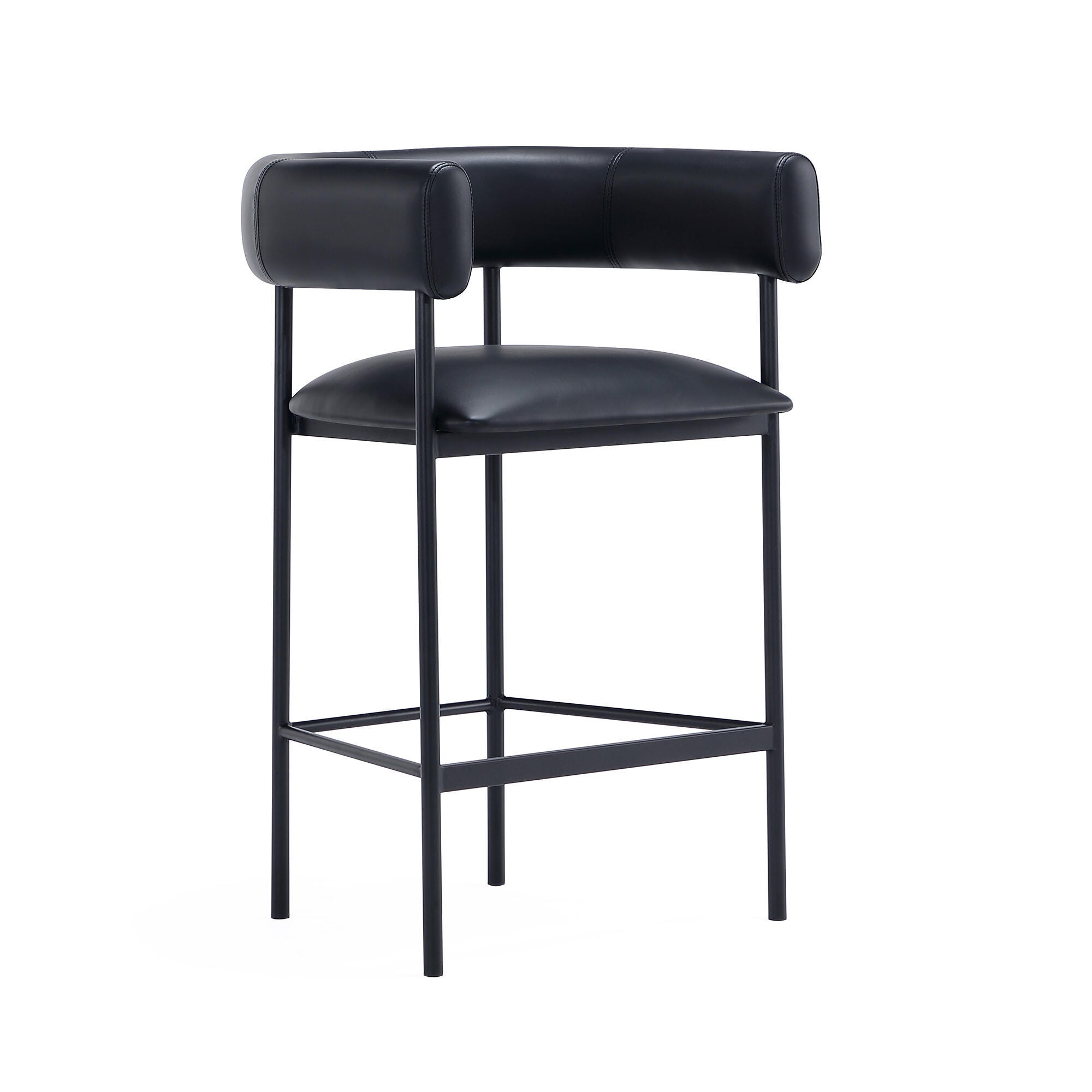 Manhattan Comfort Onda Counter Height Bar Stool, Black, large